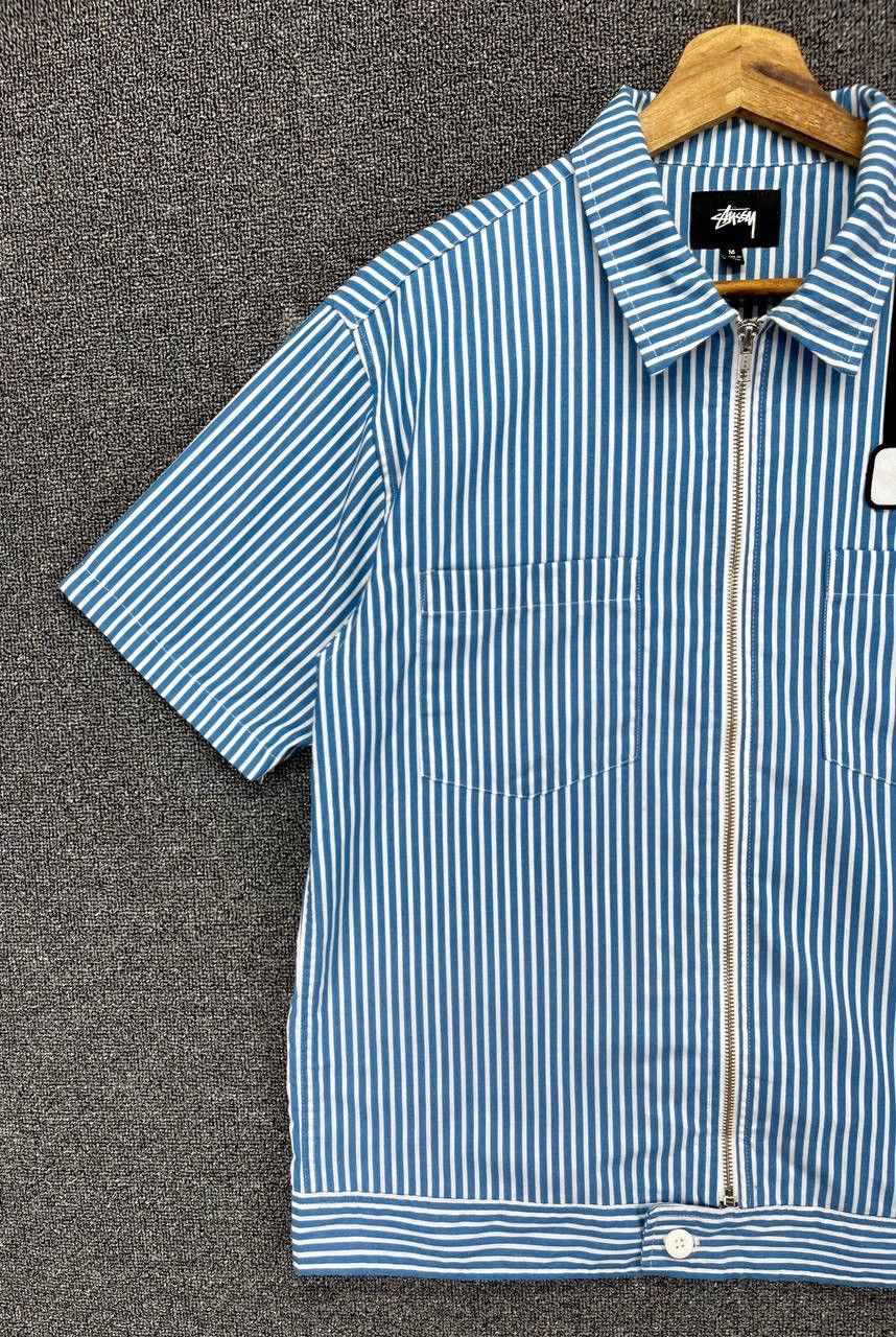 Stussy Stussy Hickory Striped Rare Work Wear Zip Up Shirts Flannel Size US M / EU 48-50 / 2 - 2 Thumbnail