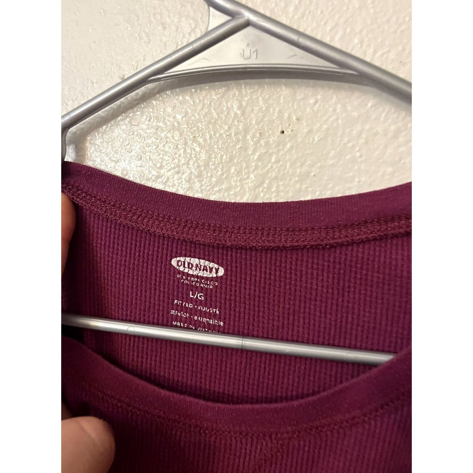Old Navy Old Navy Women's T-Shirt Long Sleeve Purple Round Neck Athletic Fit L Size L / US 10 / IT 46 - 2 Thumbnail