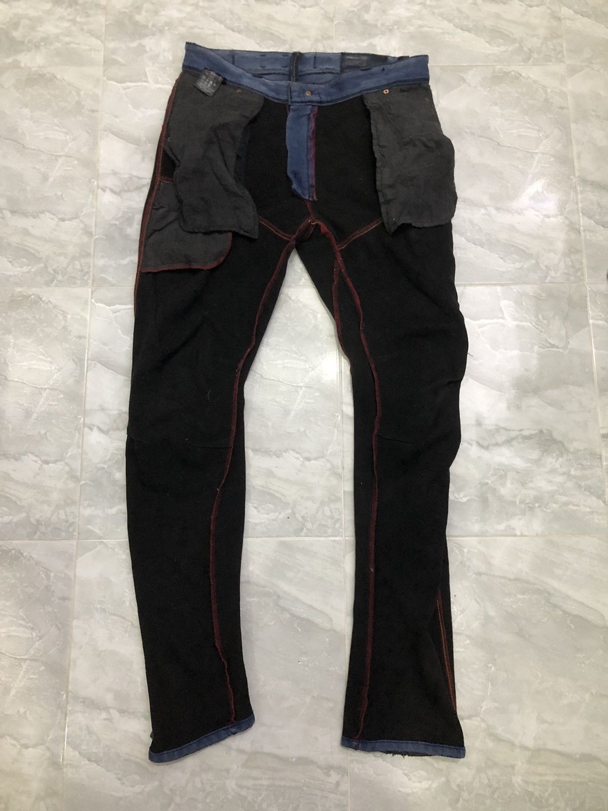 Japanese Brand Fieldcore Japan Work Denim Distressed Art Pants Size US 33 - 12 Thumbnail