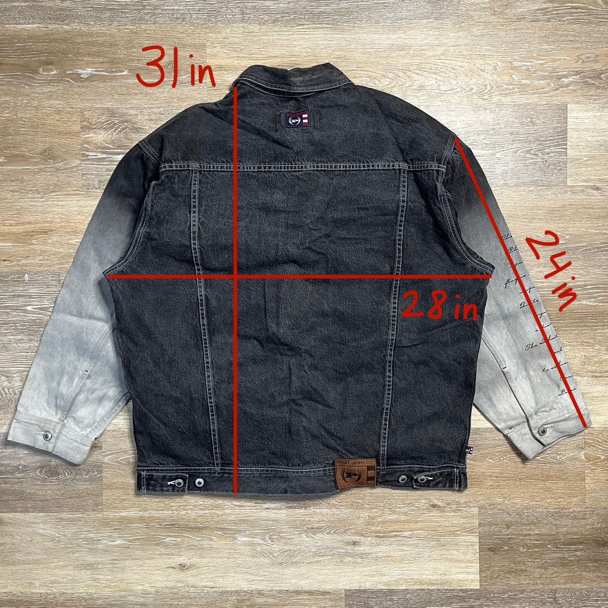 Phat Farm vintage baggy phat farm ombre sleeve denim jacket Size US XXL / EU 58 / 5 - 2 Thumbnail