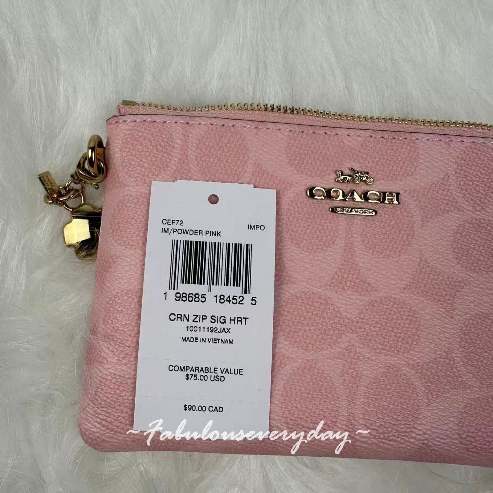 Coach Coach Corner Zip Wristlet Sig Canvas Charms Powder Pink Size ONE SIZE - 3 Thumbnail