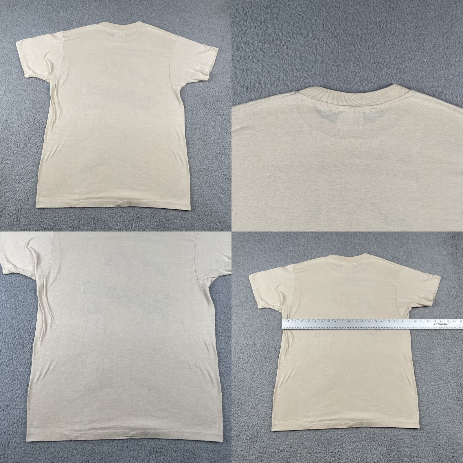 Hanes VINTAGE Hanes T-Shirt Mens L USA 80s Runner Fort Lauderdale Florida Beige Crew Neck Short Sleeve Man Size US L / EU 52-54 / 3 - 8 Thumbnail
