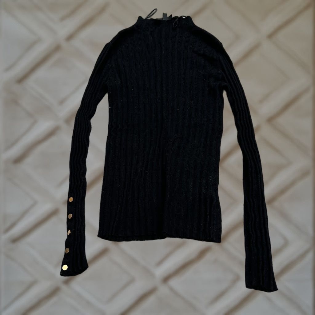 Topshop Topshop Sweater Womens 4 Black Mock Neck Knit Pullover Casual Knitwear Size S / US 4 / IT 40 - 1 Thumbnail