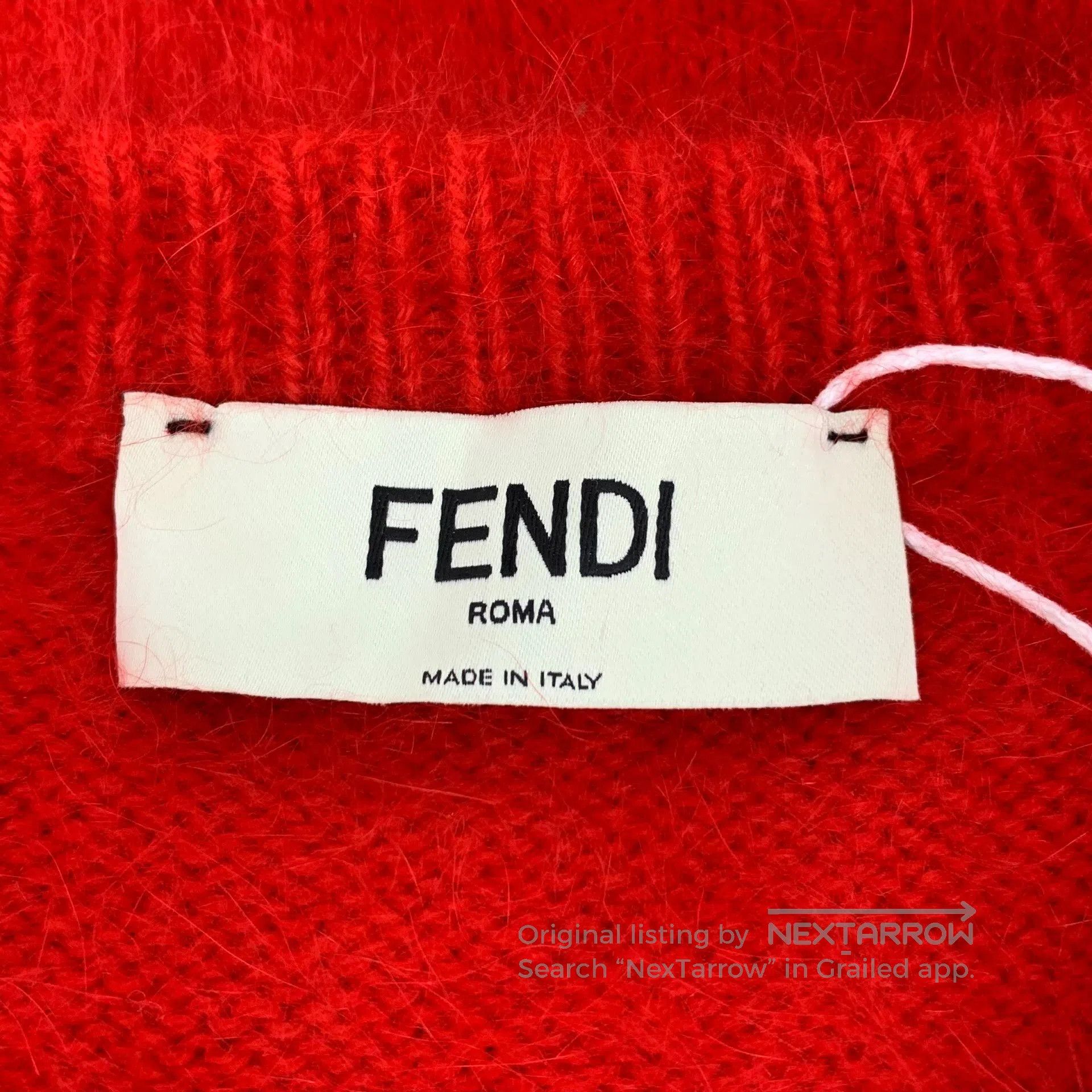 Fendi Fendi Red Rabbit Fur Knit Sweater. Size XS / US 0-2 / IT 36-38 - 5 Thumbnail