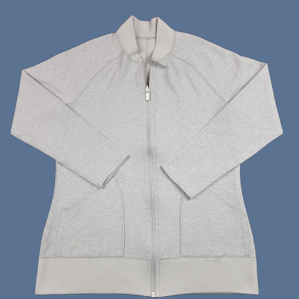 Adidas Adidas Jacket Womens Large Gray Full Zip Lightweight Pockets Athletic Casual Training Sweatshirt Size M / US 6-8 / IT 42-44 - 1 Thumbnail