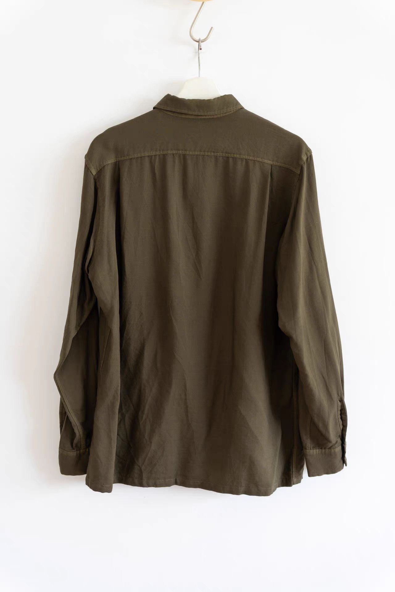 Yohji Yamamoto Yohji Yamamoto 90s Olive Green Wool Shirt K4 Size US M / EU 48-50 / 2 - 2 Thumbnail