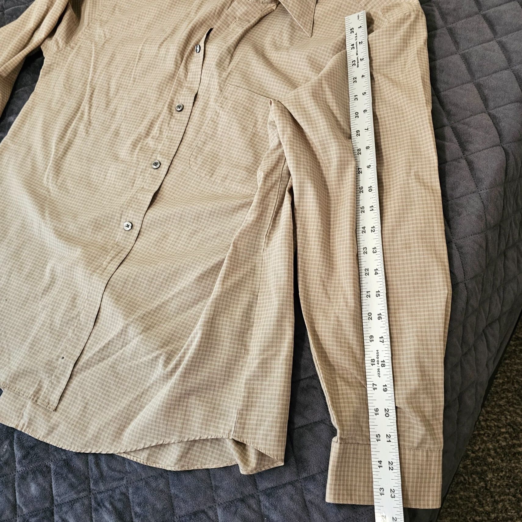 Arrow Arrow Button-Up Shirt Men M Brown Check Long Sleeve with Pocket Casual Size US M / EU 48-50 / 2 - 6 Thumbnail