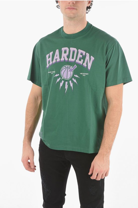 image of James Harden X Neil Barrett Crew Neck Printed Logo T-Shirt in Green, Men's (Size XL)