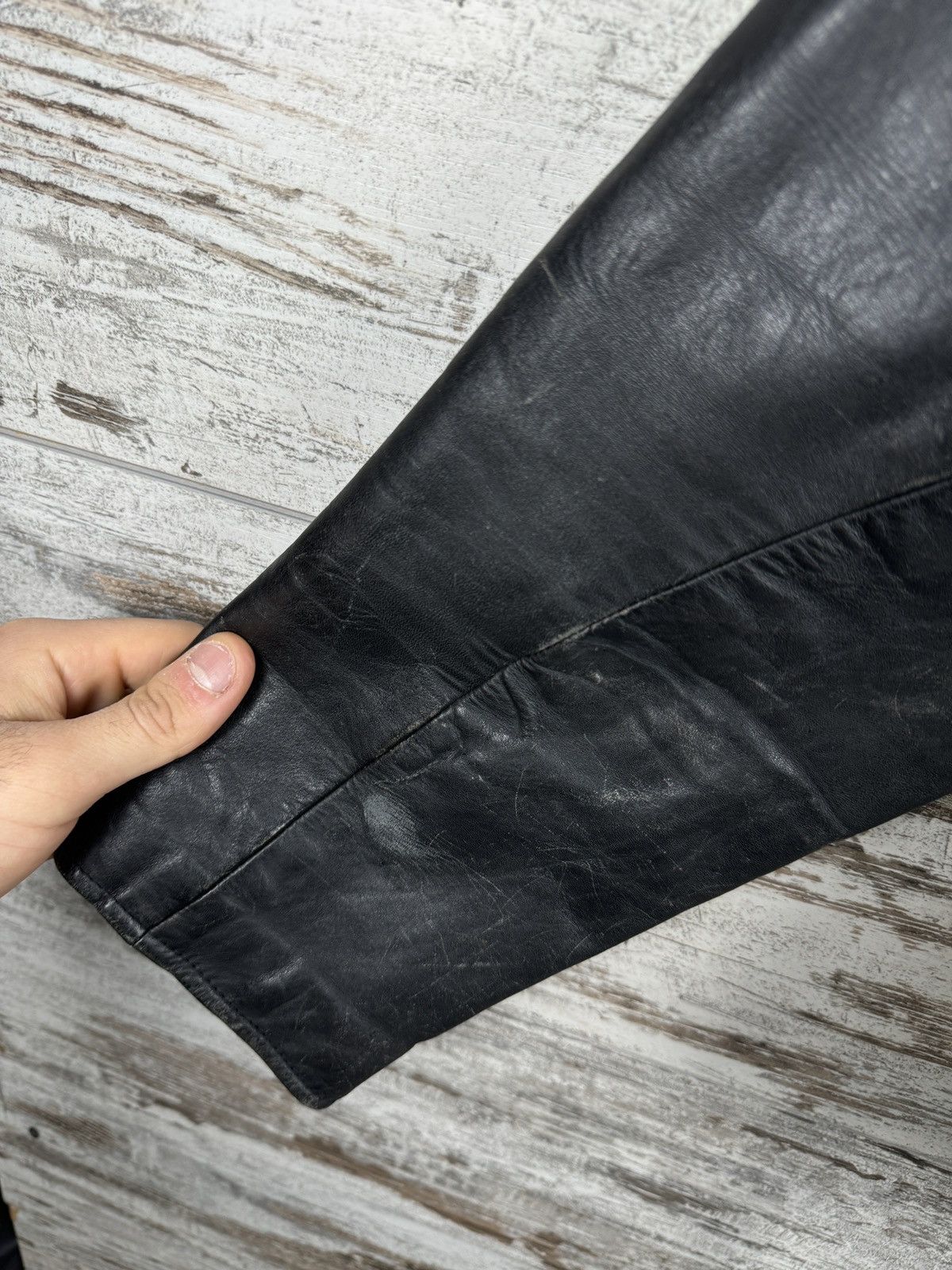 Leather Mens Vintage Leather jacket bombers biker 90s rare y2k Size US S / EU 44-46 / 1 - 13 Thumbnail