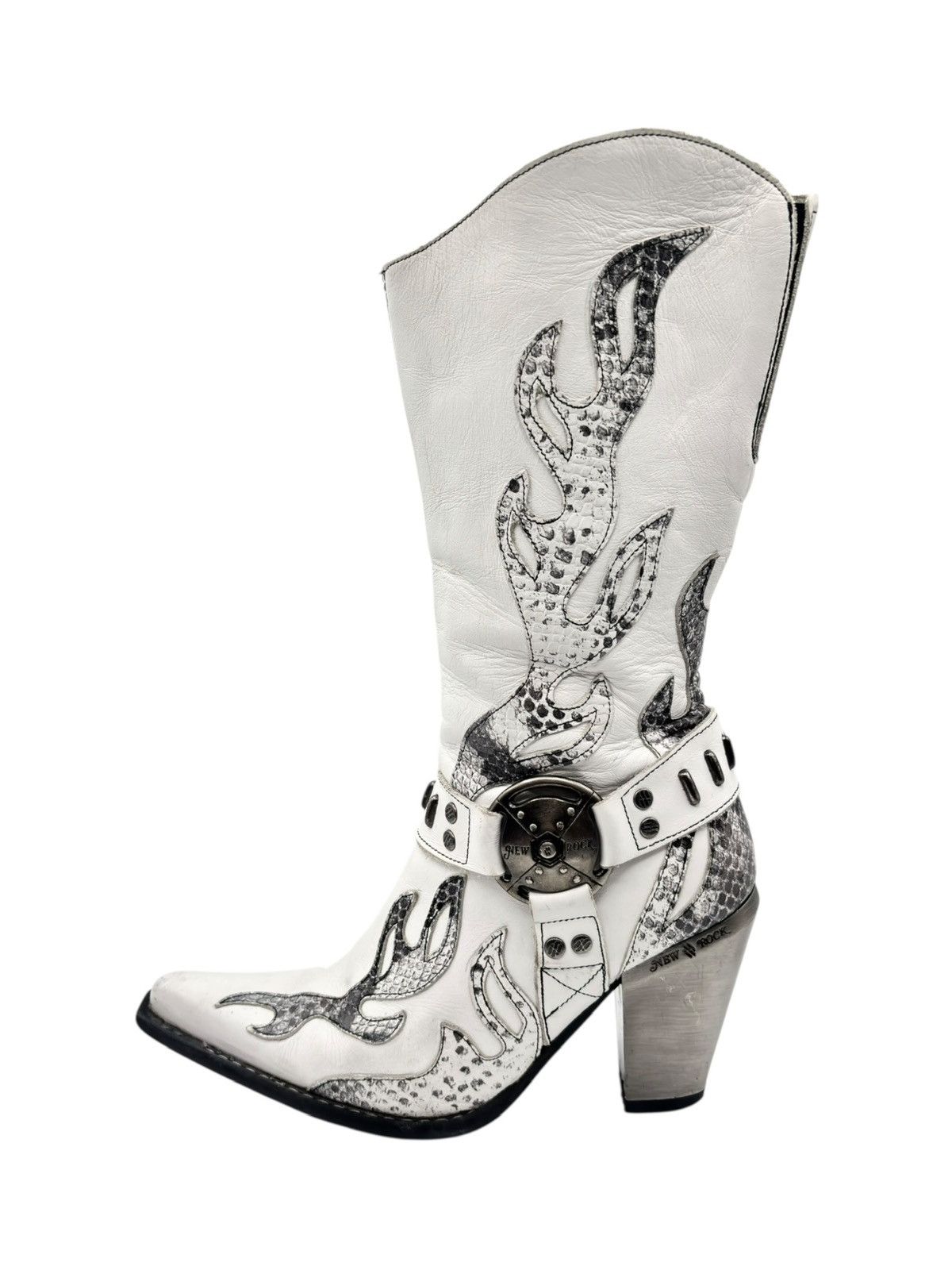 New Rock Vintage New Rock pointy white cowboy boots Size 38 Size US 8 / IT 38 - 7 Thumbnail