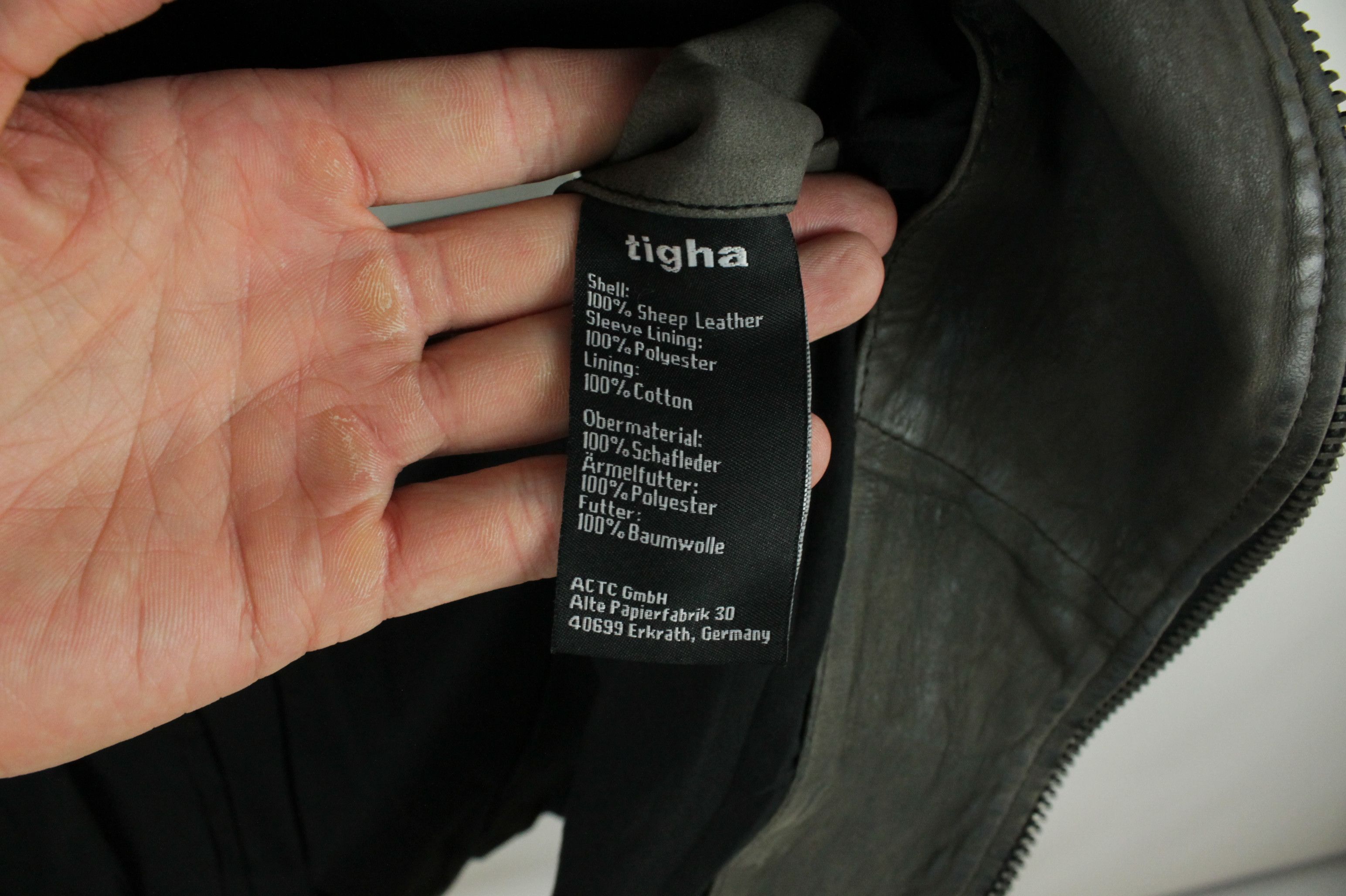 tigha Tigha Stone Gray Leather Biker Jacket Size US M / EU 48-50 / 2 - 10 Thumbnail
