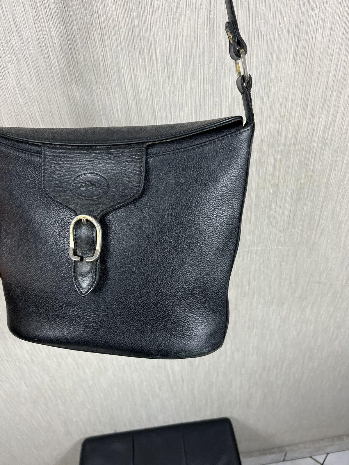 Leather × Longchamp × Vintage Vintage Longchamp crossbody genuine leather bucket bag logo Size ONE SIZE - 7 Thumbnail