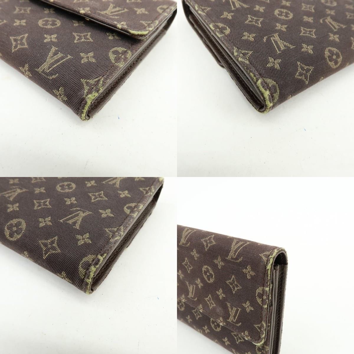 Louis Vuitton Louis Vuitton Monogram Mini Lin Canvas Long Wallet Brown Size ONE SIZE - 4 Thumbnail