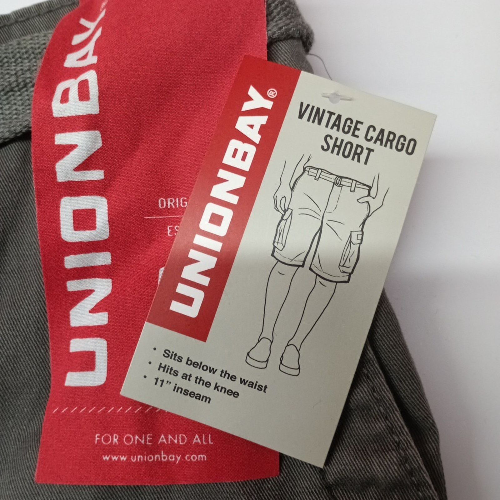 UNIONBAY Union Bay Cargo Shorts Men's Size 30 11” Ins Gray Goose Belt Size US 30 / EU 46 - 2 Thumbnail