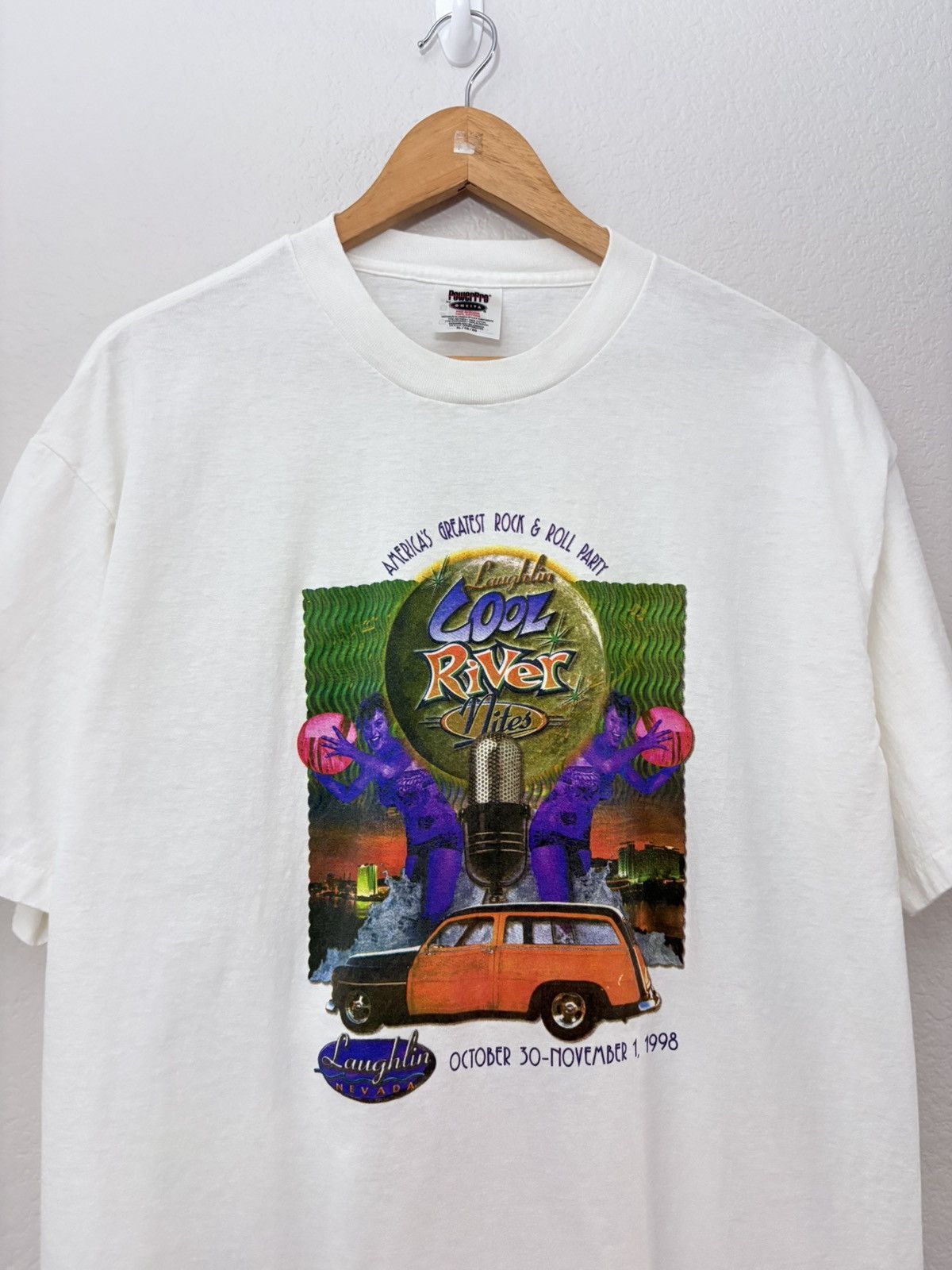 Vintage 90’s Laughlin Cool River Nights Vintage Tee Shirt Size US XL / EU 56 / 4 - 1 Thumbnail