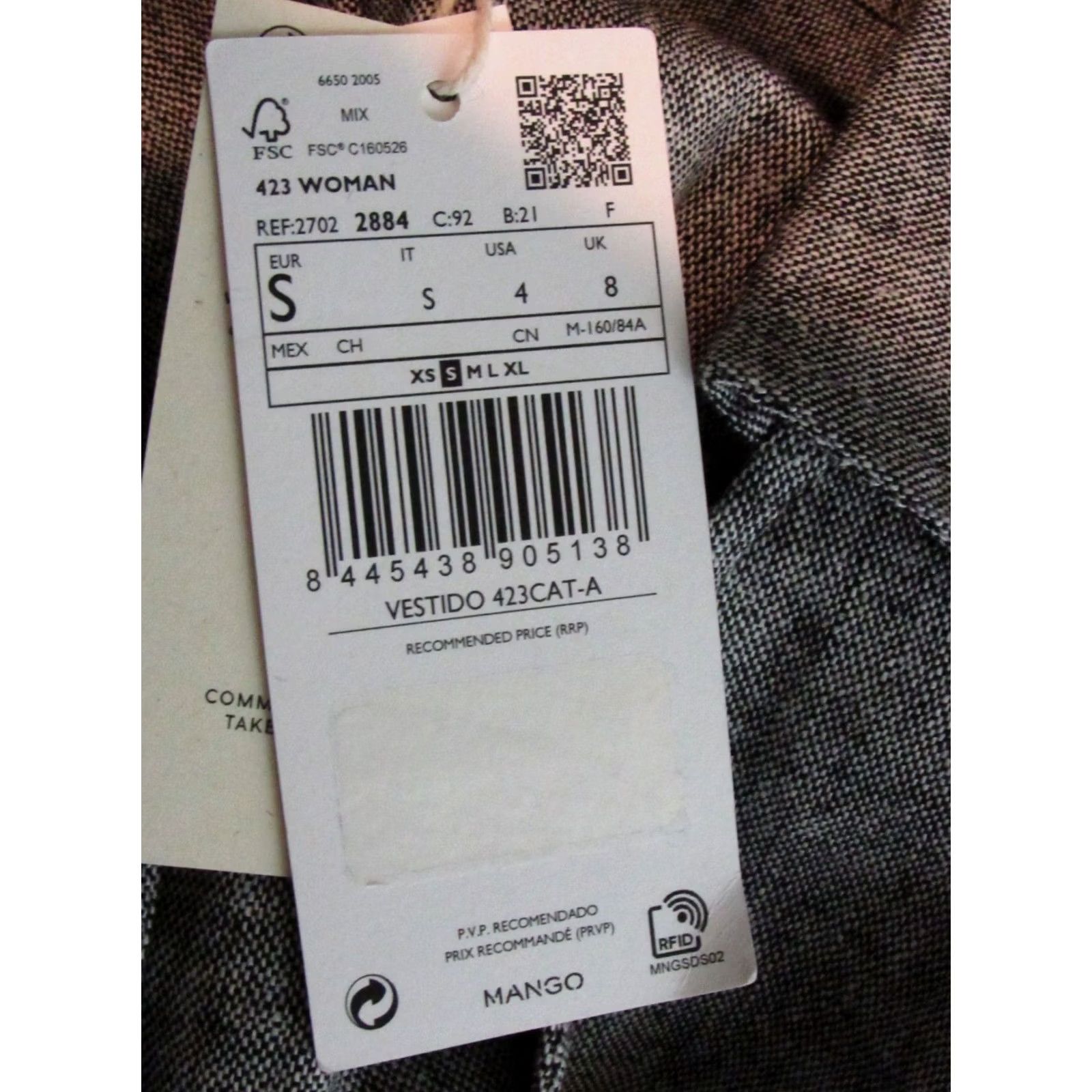 Mango Mango Womens Small Black White Linen Dress NWT Size S / US 4 / IT 40 - 7 Thumbnail