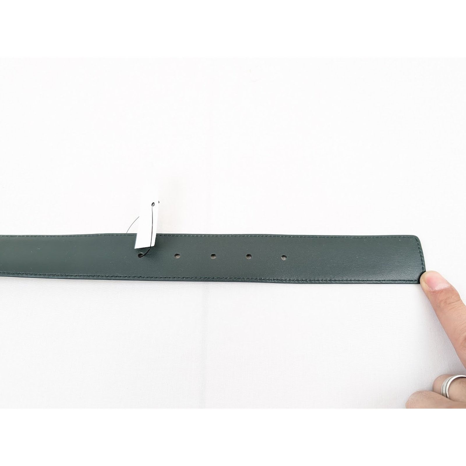 Bottega Veneta o1rshd1 Size: 95 / Struzzo Light Calf Belt in Pine Green Size 36 - 8 Thumbnail