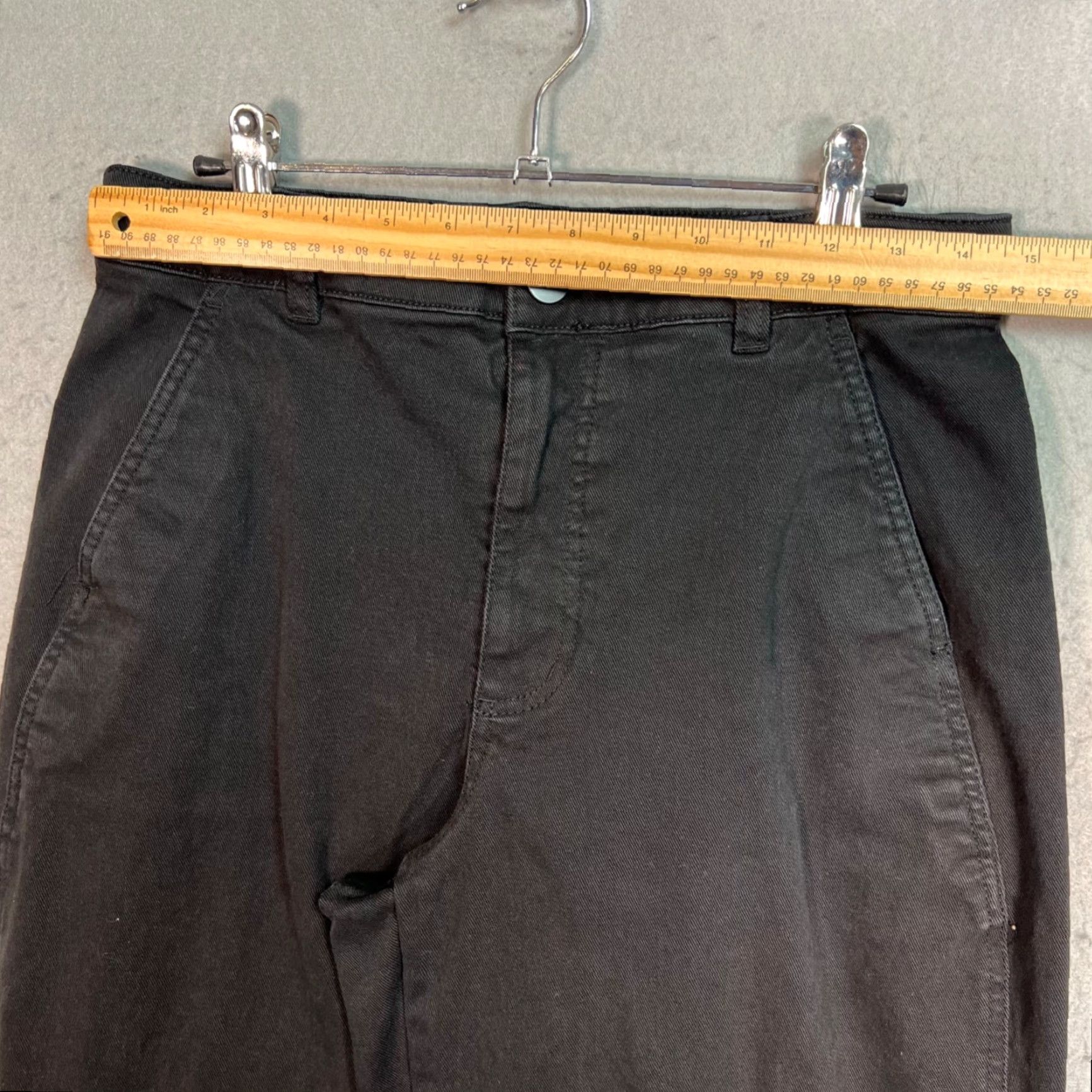 Everlane Everlane Black High-Waisted Cotton Tapered Pants Womens Size 6T Size 28" / US 6 / IT 42 - 5 Thumbnail