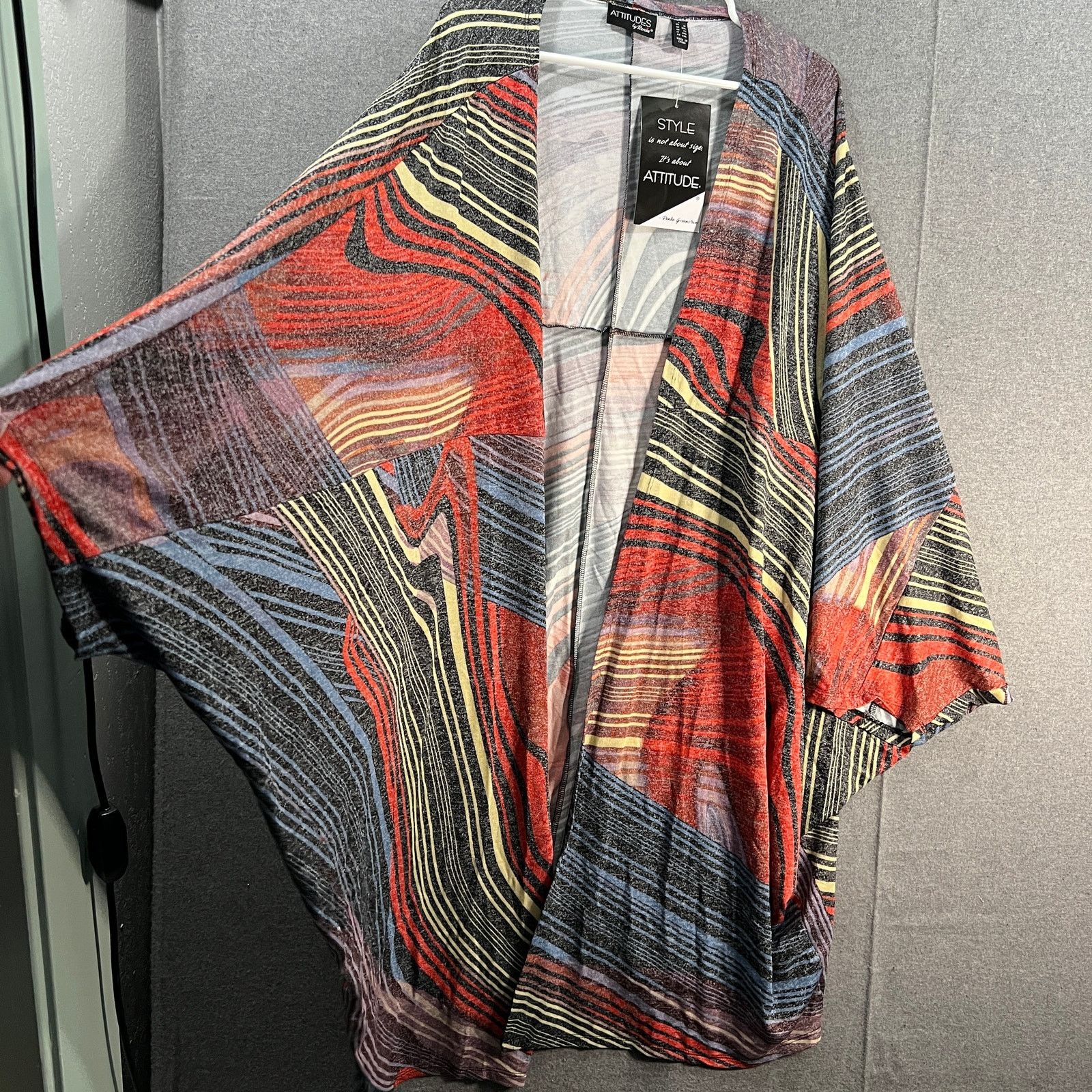Other Attitudes by Renee Global Illusions Casknit Cocoon Cardige Size XL / US 12-14 / IT 48-50 - 6 Thumbnail