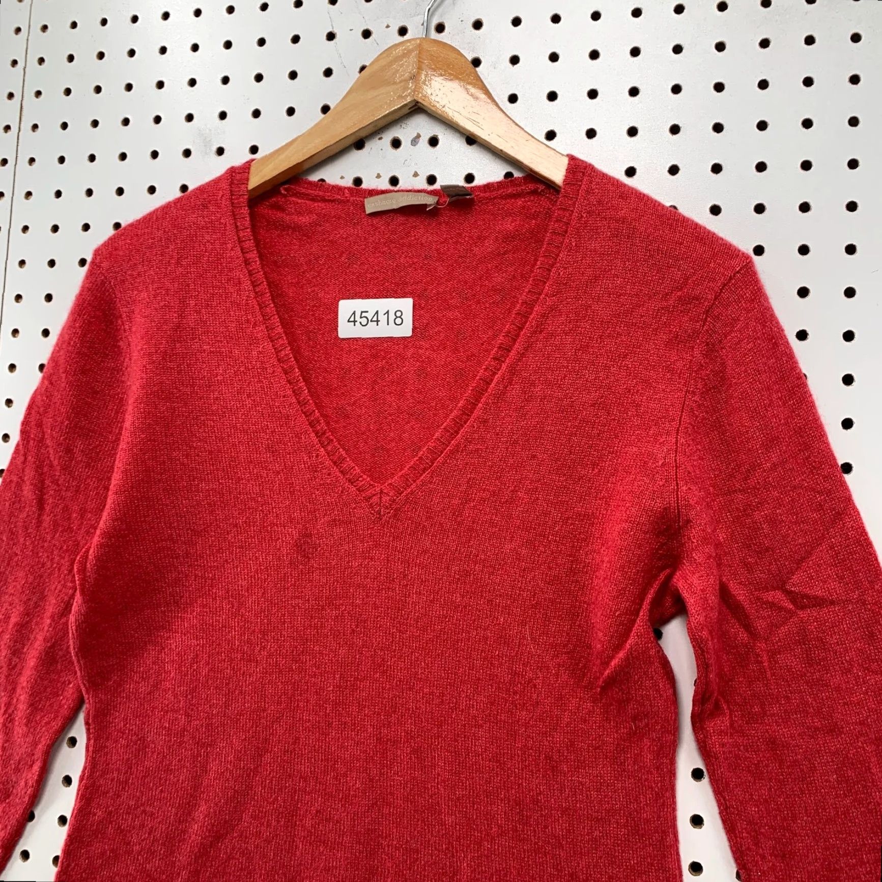 Vintage Cashmere Addiction Sweater Womens Medium Red V Neck Long Sleeve Size M / US 6-8 / IT 42-44 - 4 Thumbnail