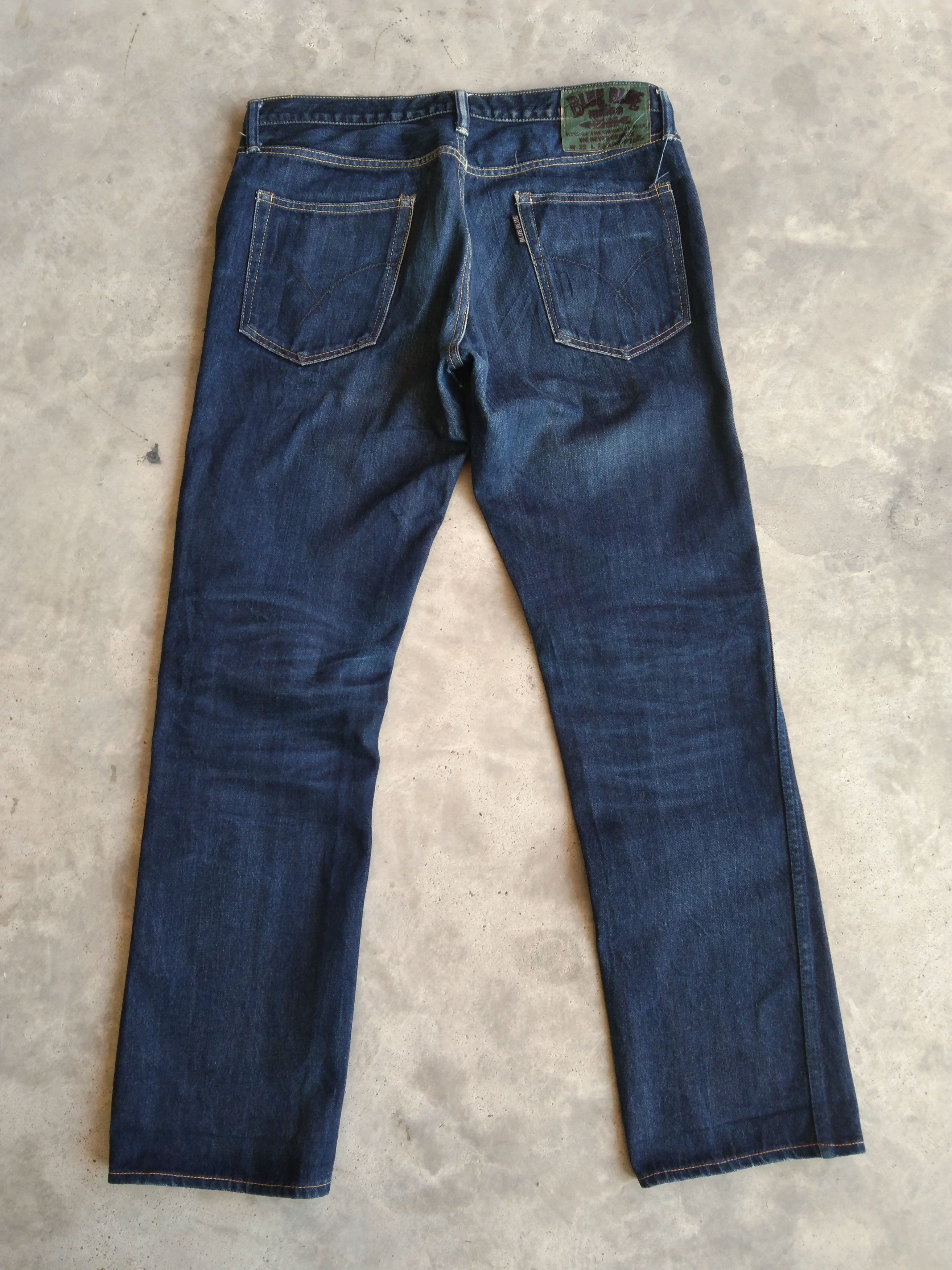 Blue Blue Japan Vintage Blue Blue Japan x HR Market Indigo Denim Jeans Size US 32 / EU 48 - 2 Thumbnail