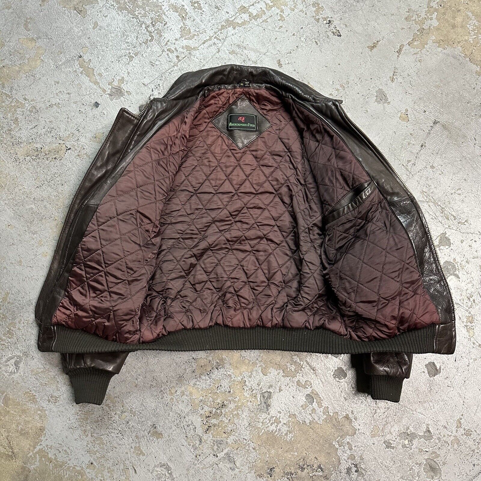 Abercrombie & Fitch × Leather Vintage 80s Abercrombie & Fitch A-2 Military Leather Jacket Size US M / EU 48-50 / 2 - 2 Thumbnail