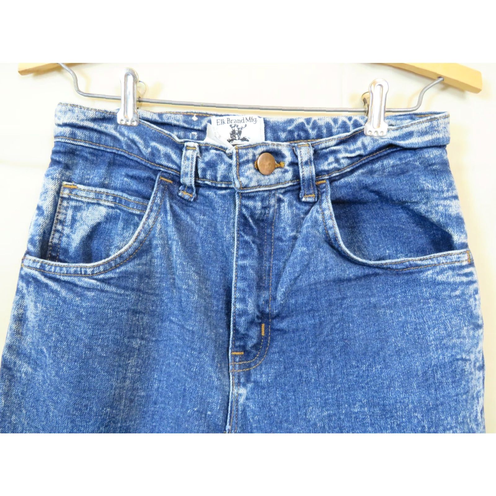 Vintage VINTAGE Elk Brand Mfg. High waisted Acid washed jeans 1990s Size 5/6 Blue Denim Women/Boys? Wait adjust. Size 27" / US 4 / IT 40 - 4 Thumbnail