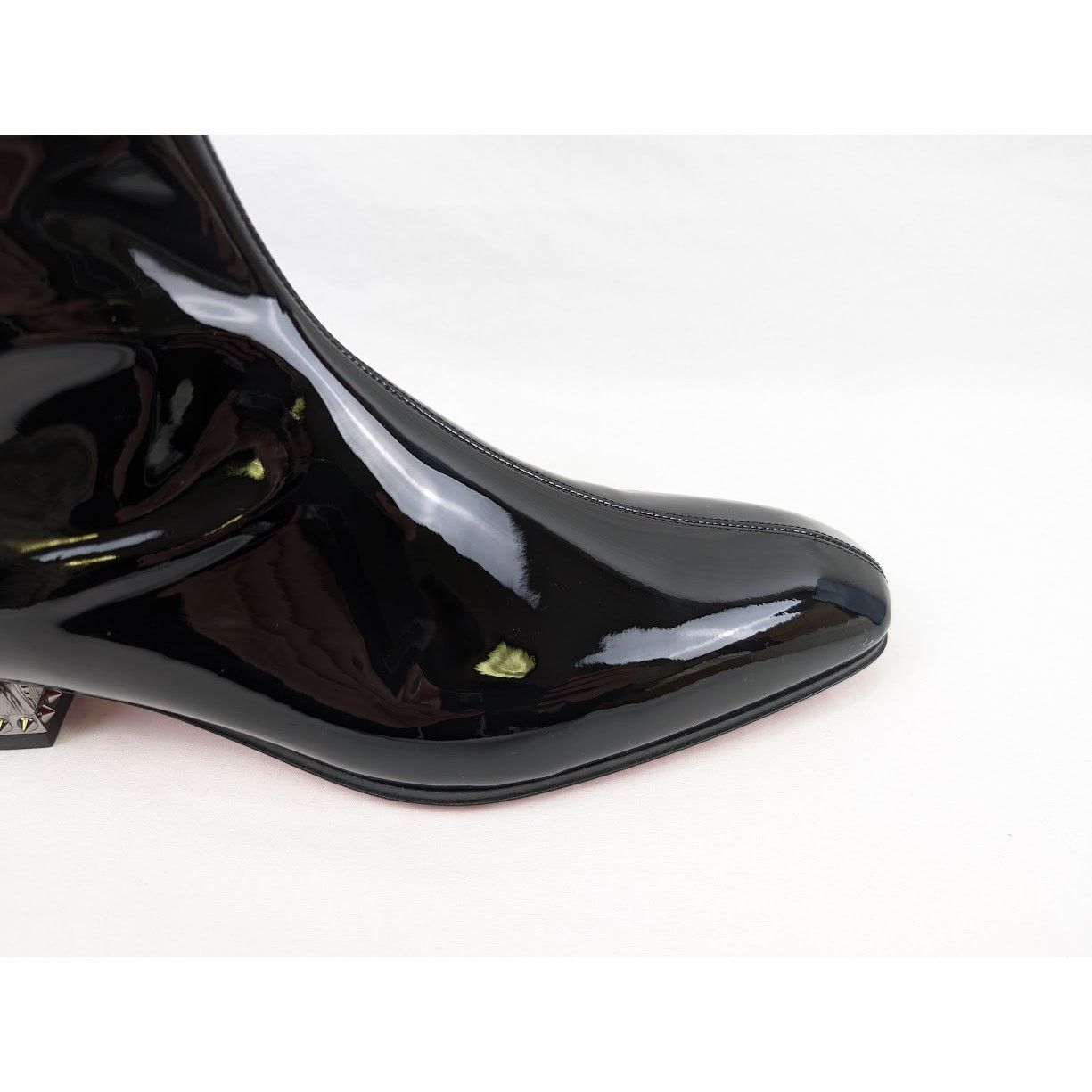 Christian Louboutin o1rshd1 Patent Lipsiboots in Black/Lin Loubi Size US 11.5 / EU 44-45 - 3 Thumbnail