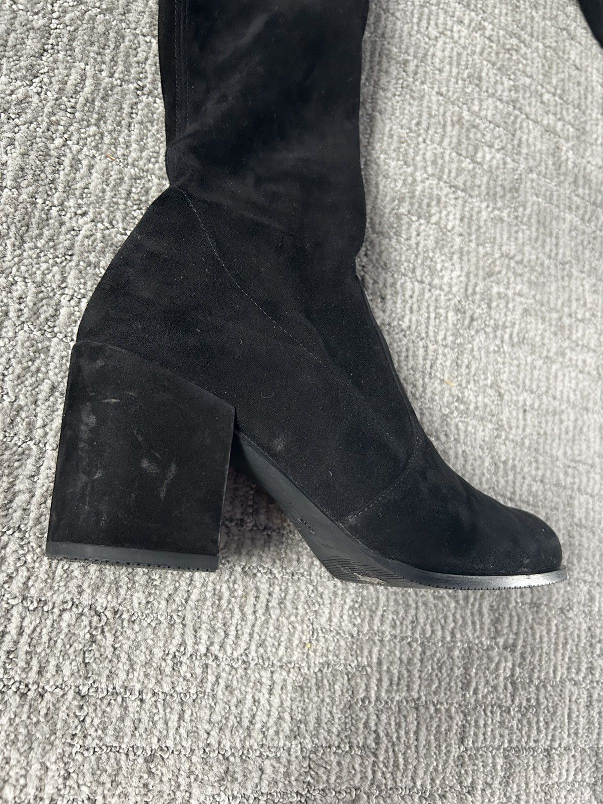 Stuart Weitzman Stuart Weitzman Black Suede Over-The-Knee Tieland Boots Size US 7.5 / IT 37.5 - 6 Thumbnail