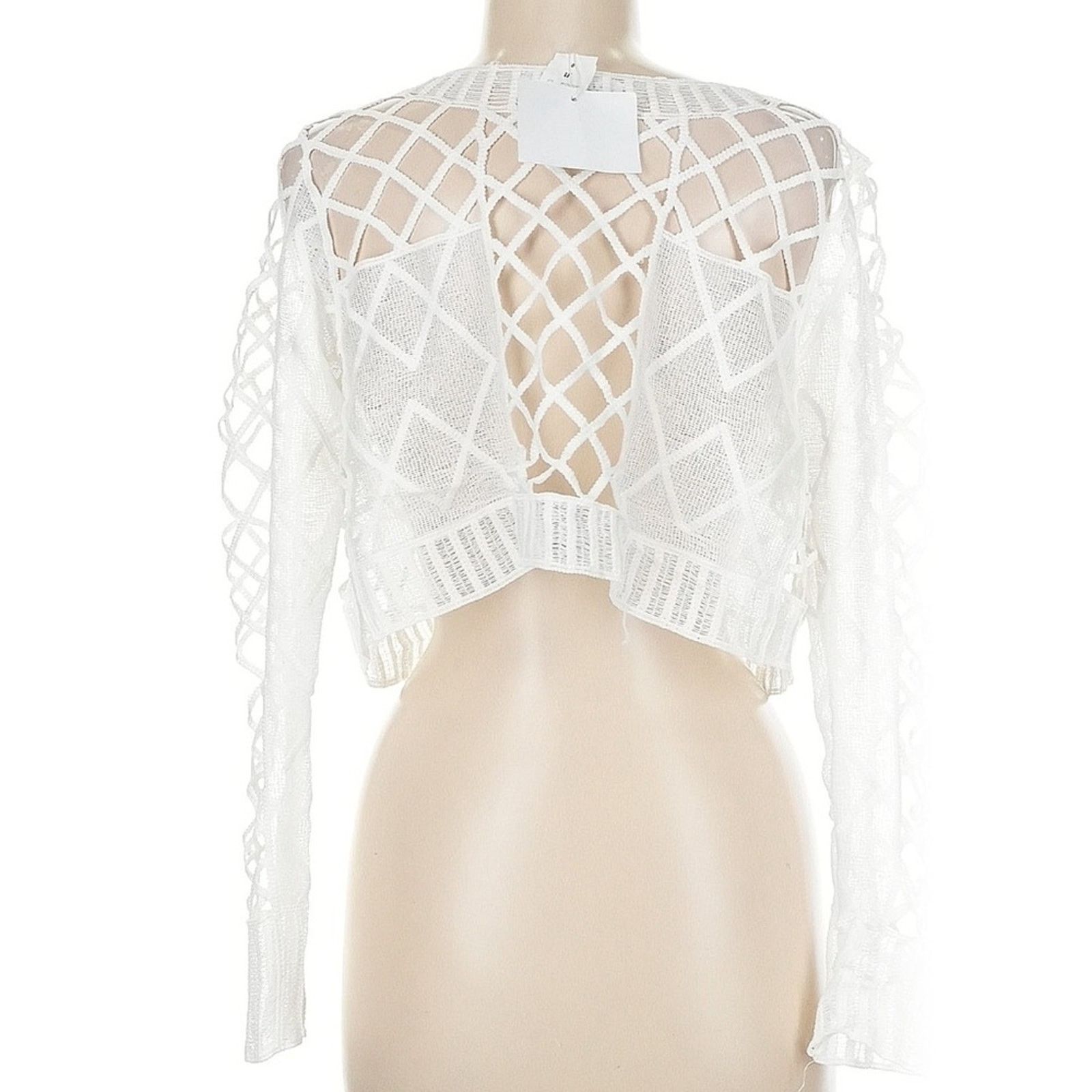 LOLA + SOPHIE NWT Lola X LF White Mesh Crop Top Size S / US 4 / IT 40 - 2 Thumbnail