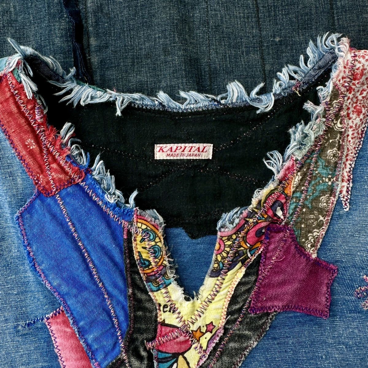 Kapital 2015 Psychadelic Hippie boro patchwork indigo sunfade tee Size US L / EU 52-54 / 3 - 5 Thumbnail