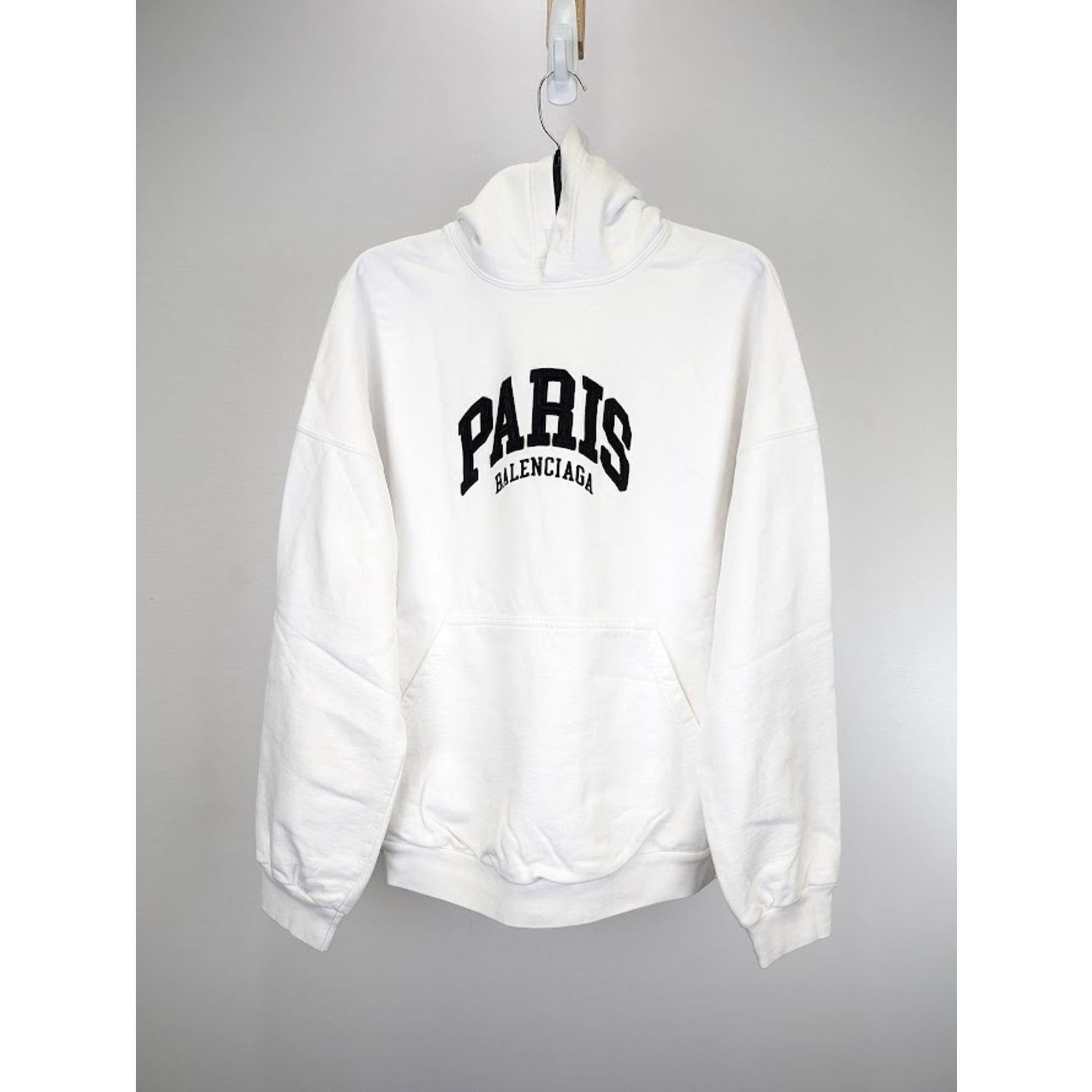 Balenciaga o1rshd1 Paris Balenciaga Logo Hoodie in White Size US XL / EU 56 / 4 - 2 Thumbnail