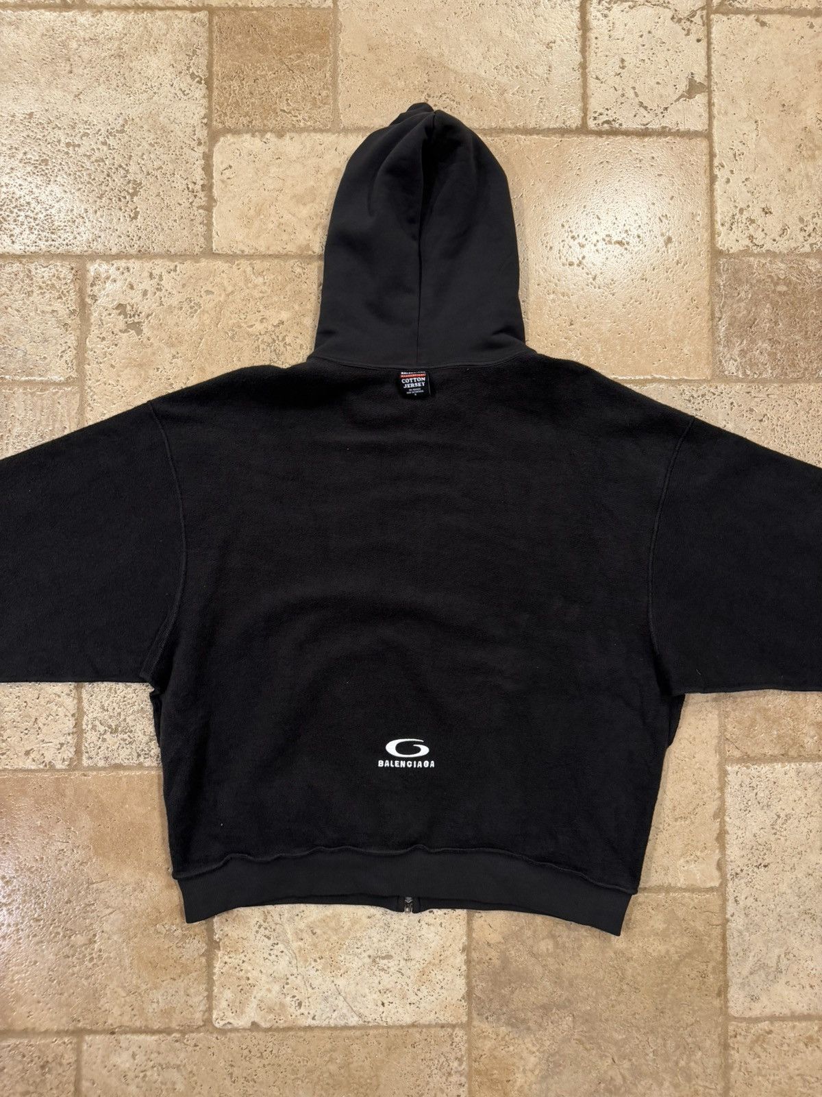 Balenciaga Balenciaga Loop Sports Icon Inside-Out Washed Black Hoodie Size US M / EU 48-50 / 2 - 9 Thumbnail