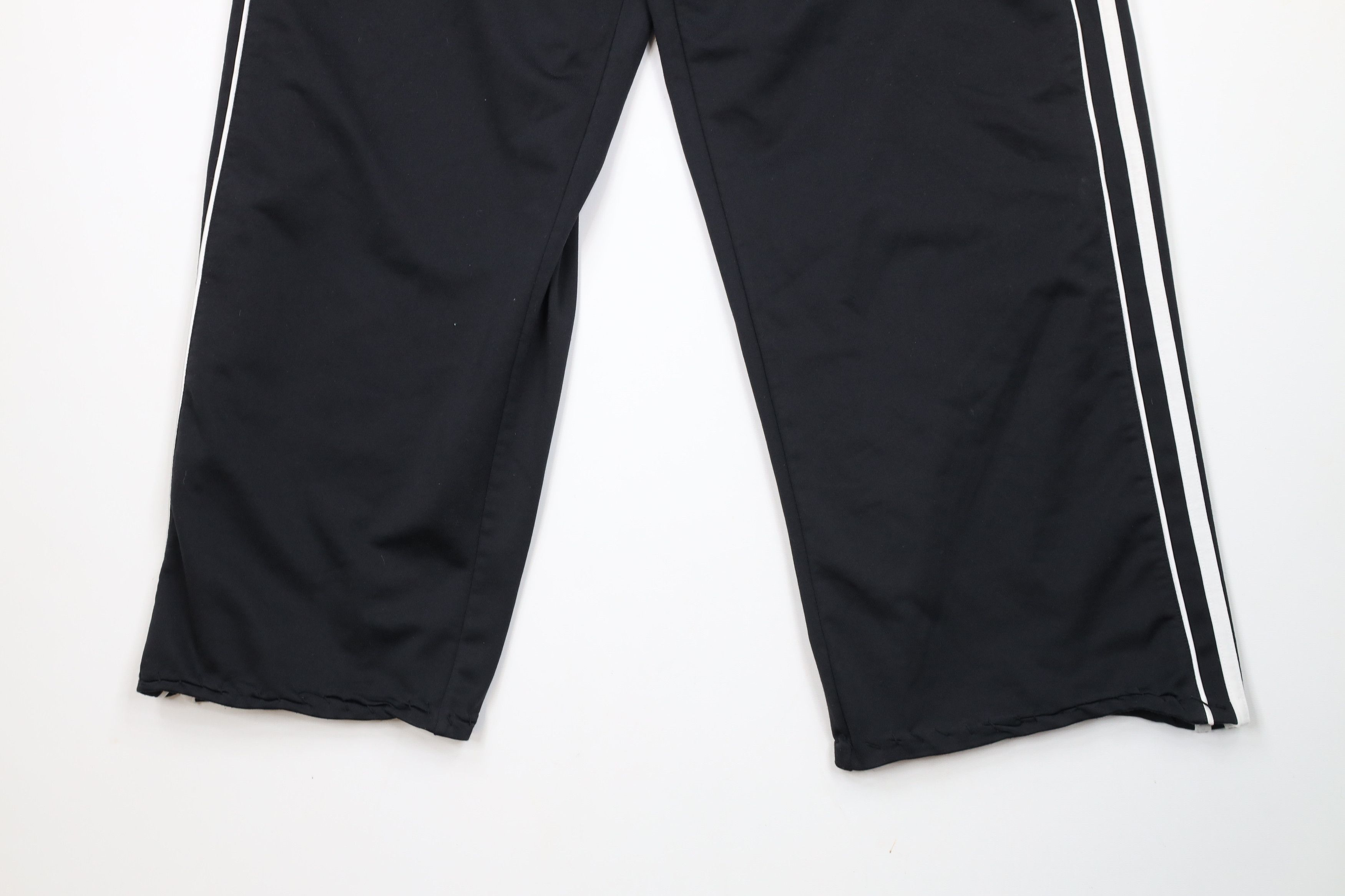 Adidas × Vintage Vintage 90s Y2K Adidas Striped Wide Leg Sweatpants Black Size US 36 / EU 52 - 4 Thumbnail