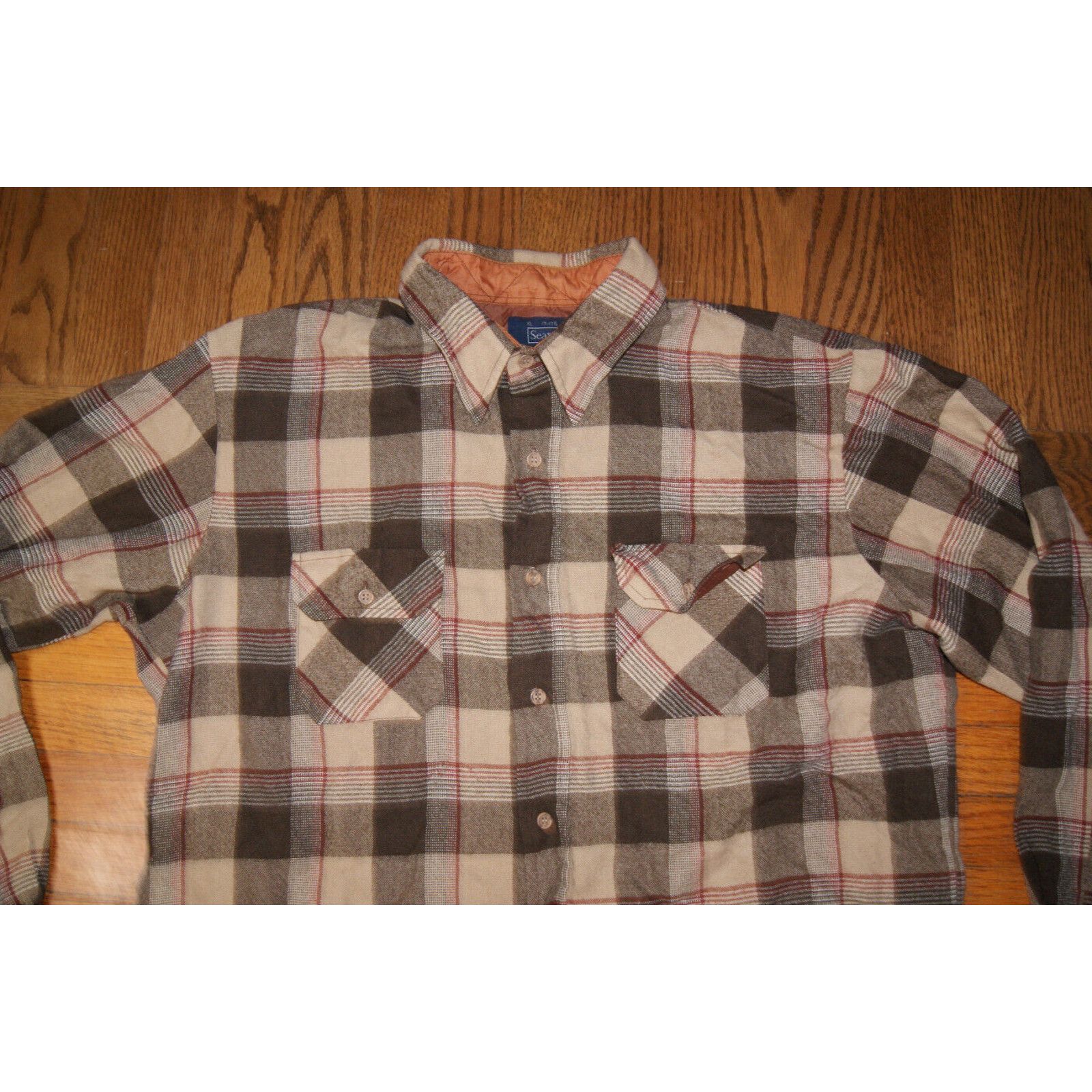 Sears VTG Sears Mens Flannel Shirt XL 17-17.5 Plaid Rockabilly Size US XL / EU 56 / 4 - 2 Thumbnail