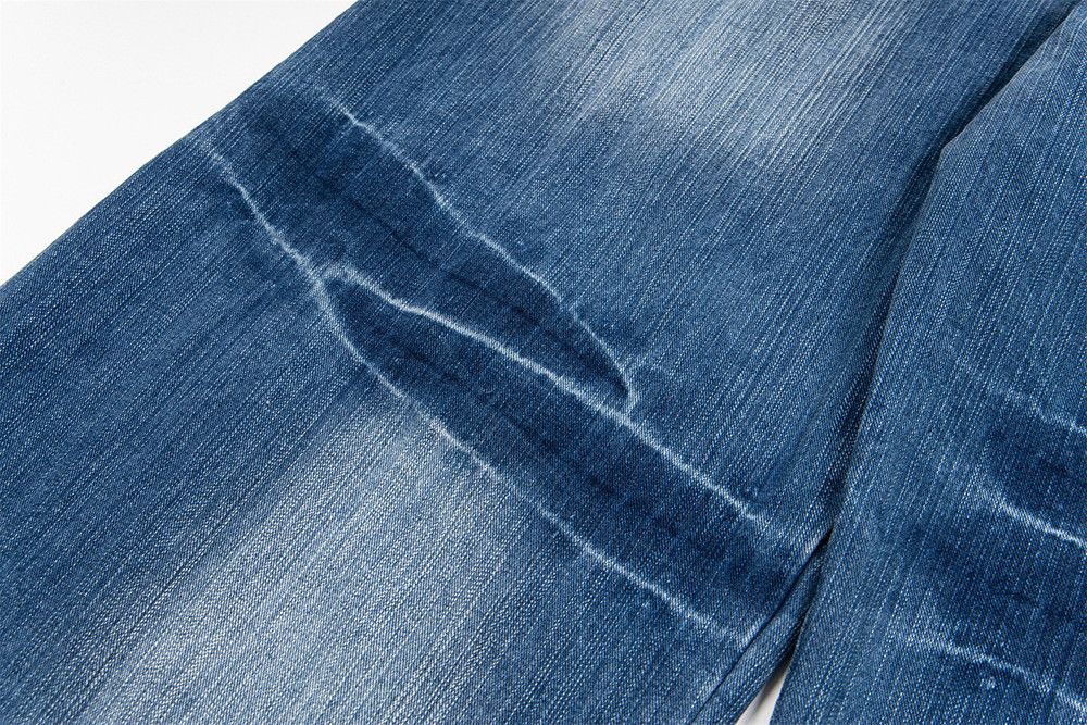 Vintage Retro Men's Street Patchwork Casual Loose Curved Blade Jeans Size US 32 / EU 48 - 4 Thumbnail