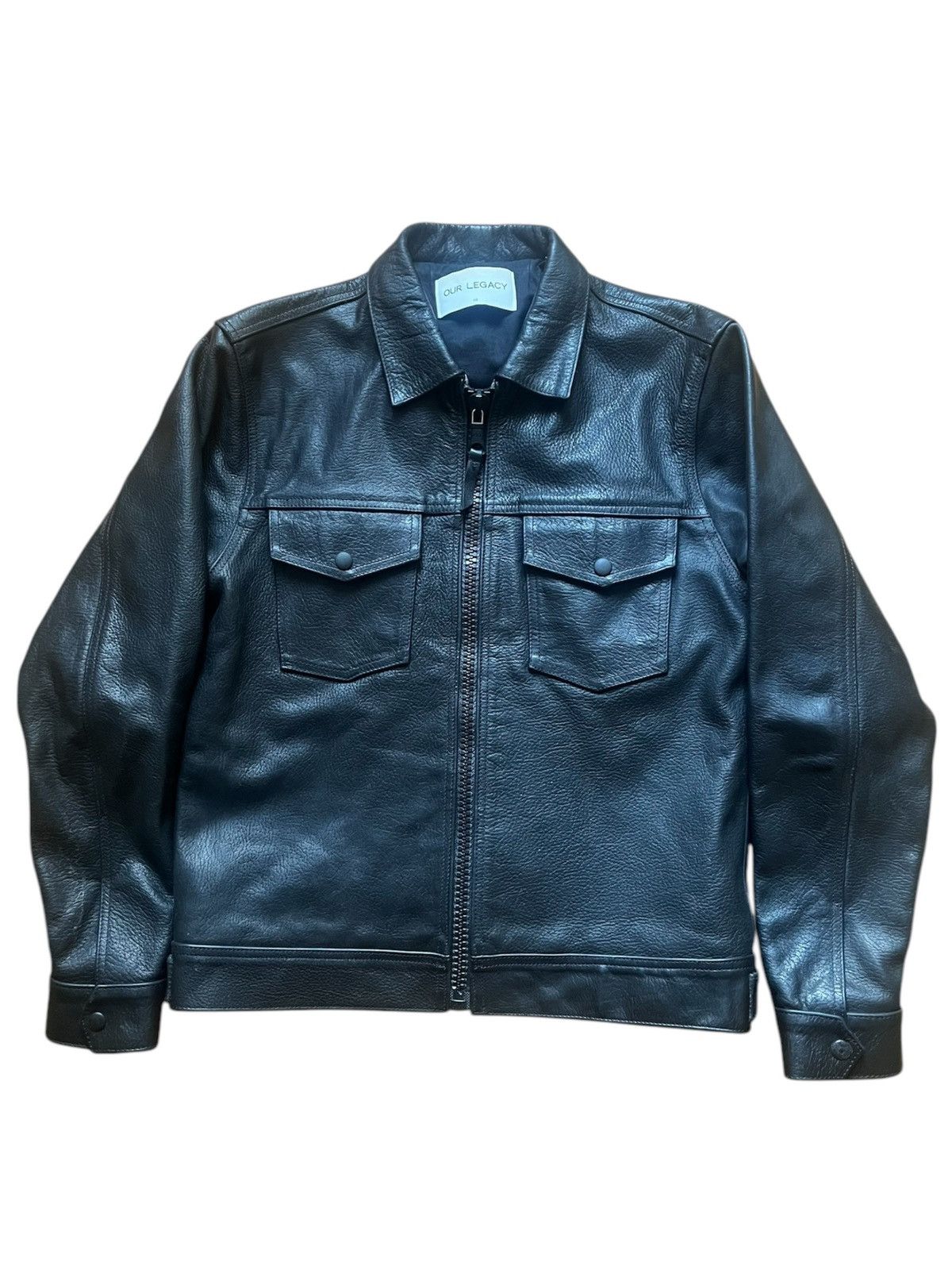 our legacy Stüssy leather jacket Our Legacy - Hooded Jacket Black Scuba Leather