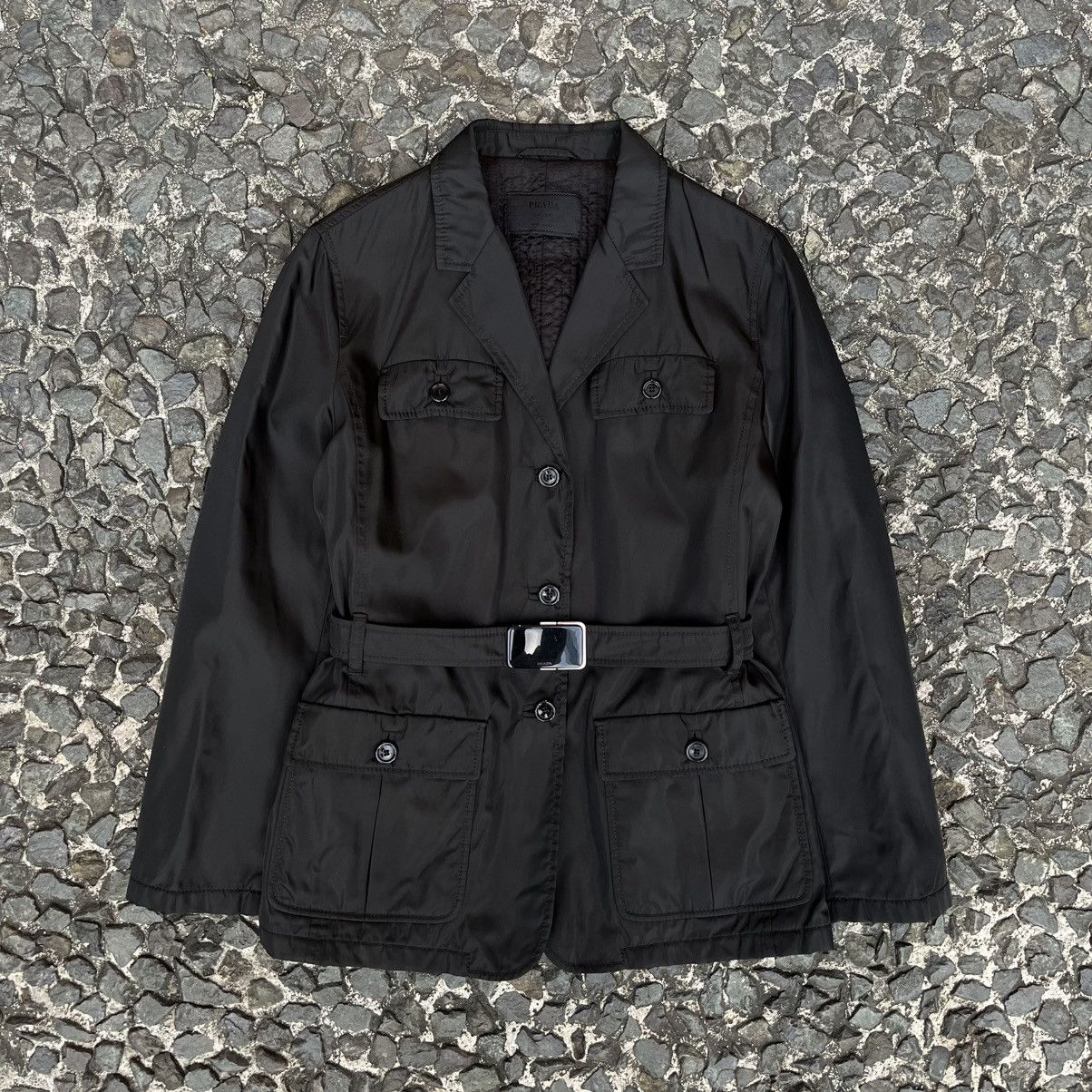 Archival Prada 1990s 4-Pocket Belted Nylon Safari Jacket