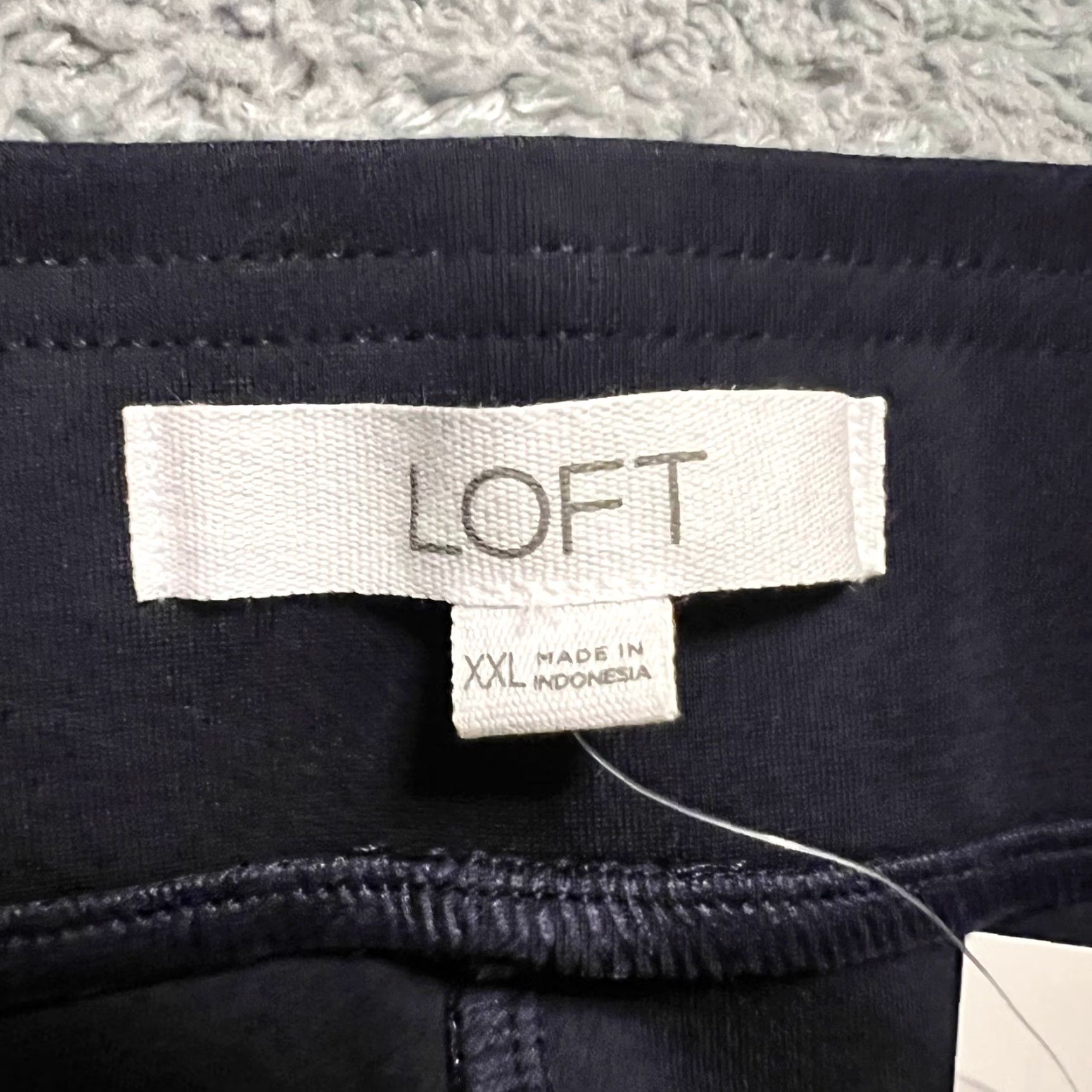 Loft LOFT Pants Womens XXL Blue Pull On Straight Leg Ponte Knit Pockets Work Jeans Trousers 39x28 Ankle Size 40" / US 18 - 6 Thumbnail