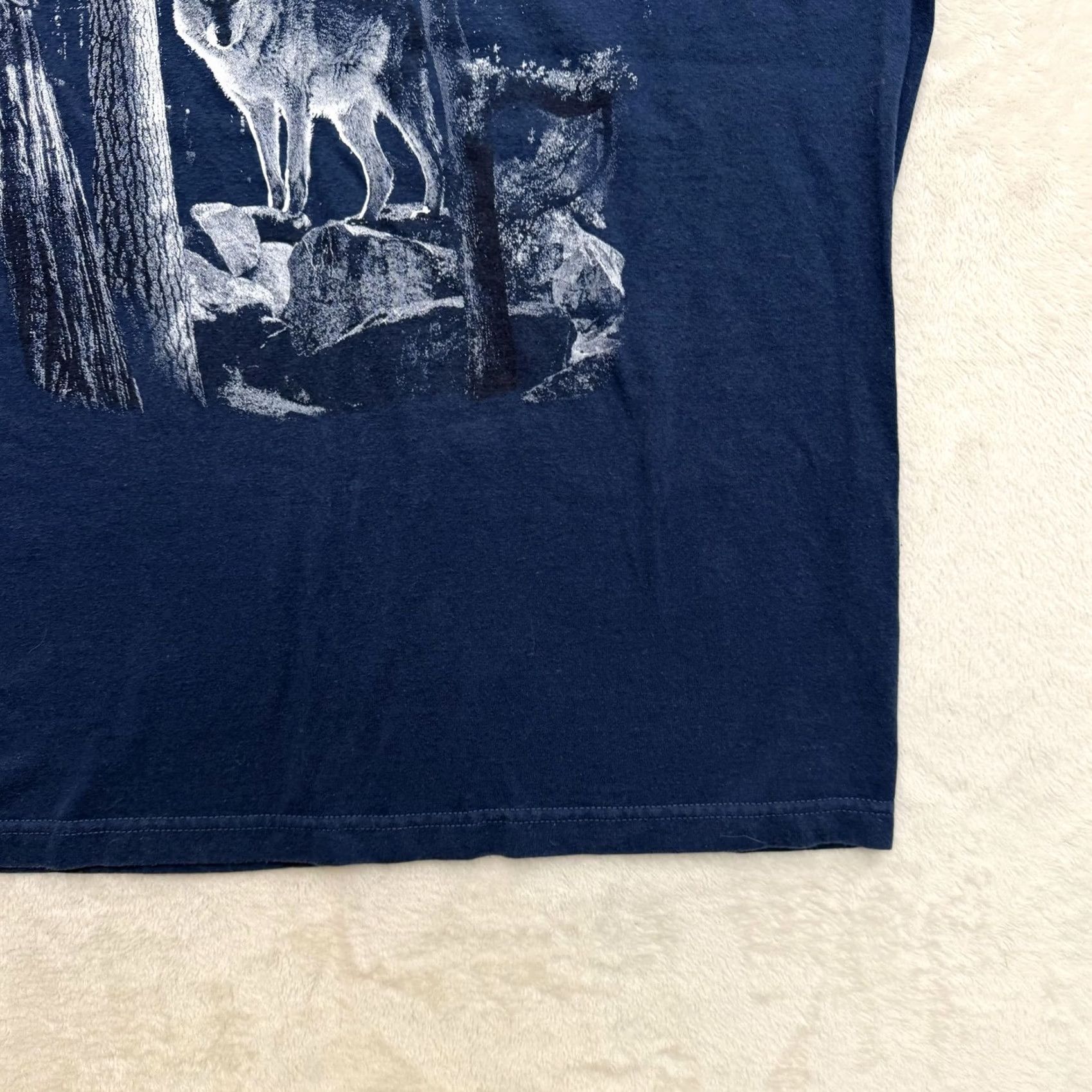 Vintage Alstyle Wolf Shirt Mens Large Blue Forest Nature Graphic T-Shirt Tee Size US L / EU 52-54 / 3 - 5 Thumbnail