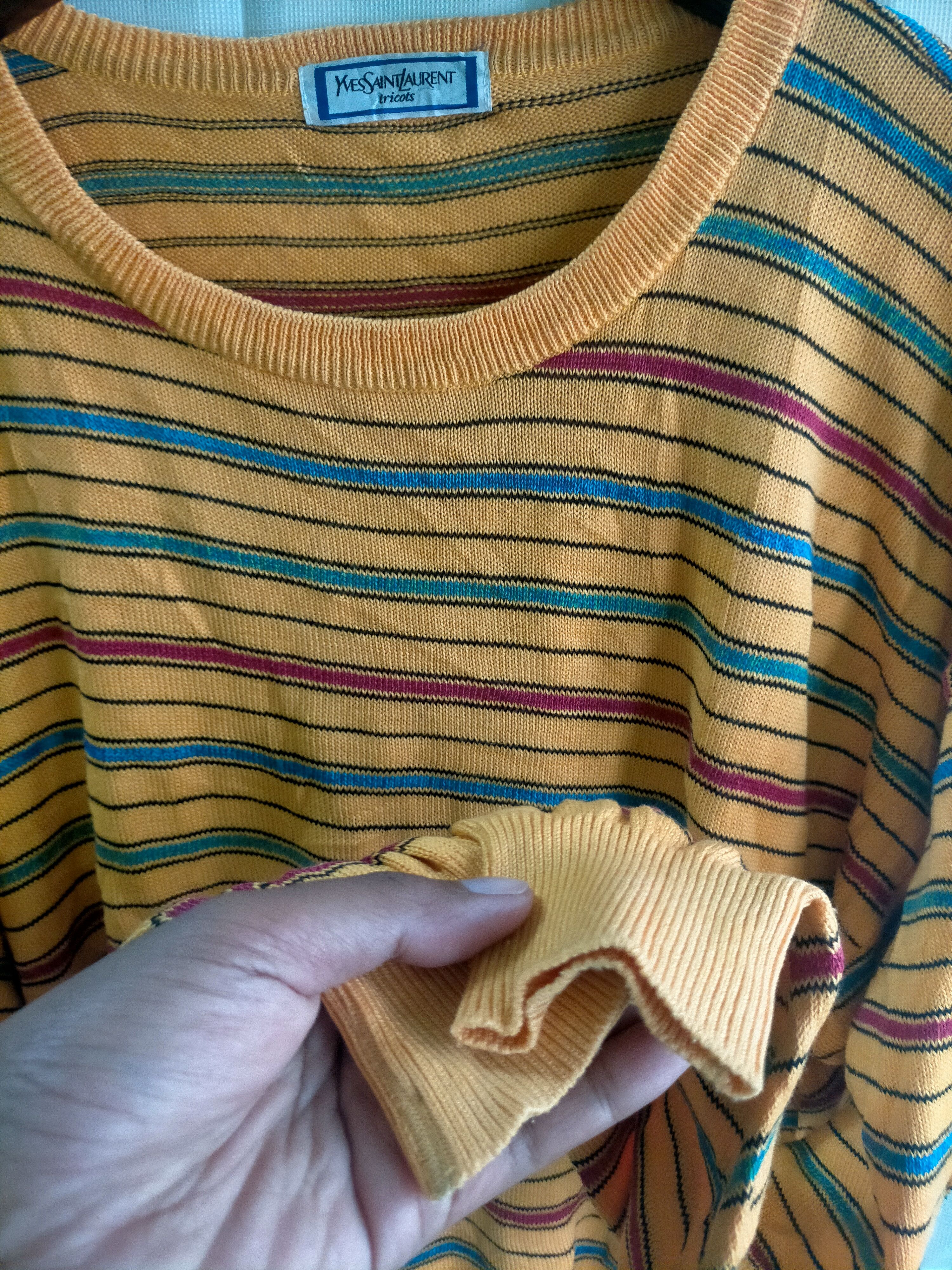 Yves Saint Laurent Vintage Yves Saint Laurent Tricots Stripe Knitwear Size L / US 10 / IT 46 - 7 Thumbnail