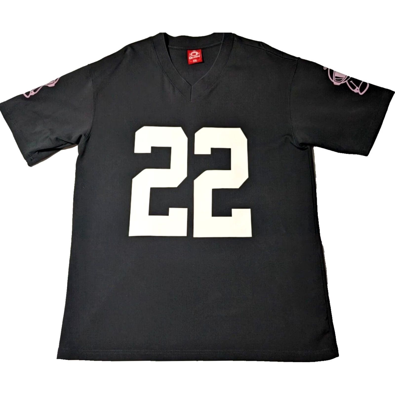 Vintage GLAXON #22 Men 2XL Black Cotton Double-Sided V-Neck Jersey Shirt Mens Size US XXL / EU 58 / 5 - 3 Thumbnail