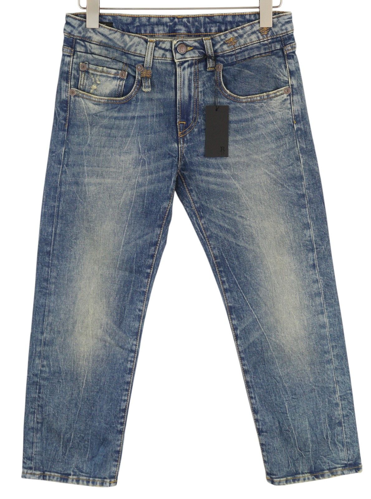 R13 BOY STRAIGHT 27 Cropped Ankle Washed Blue Kelly 84445 Size 27" / US 4 / IT 40 - 2 Thumbnail