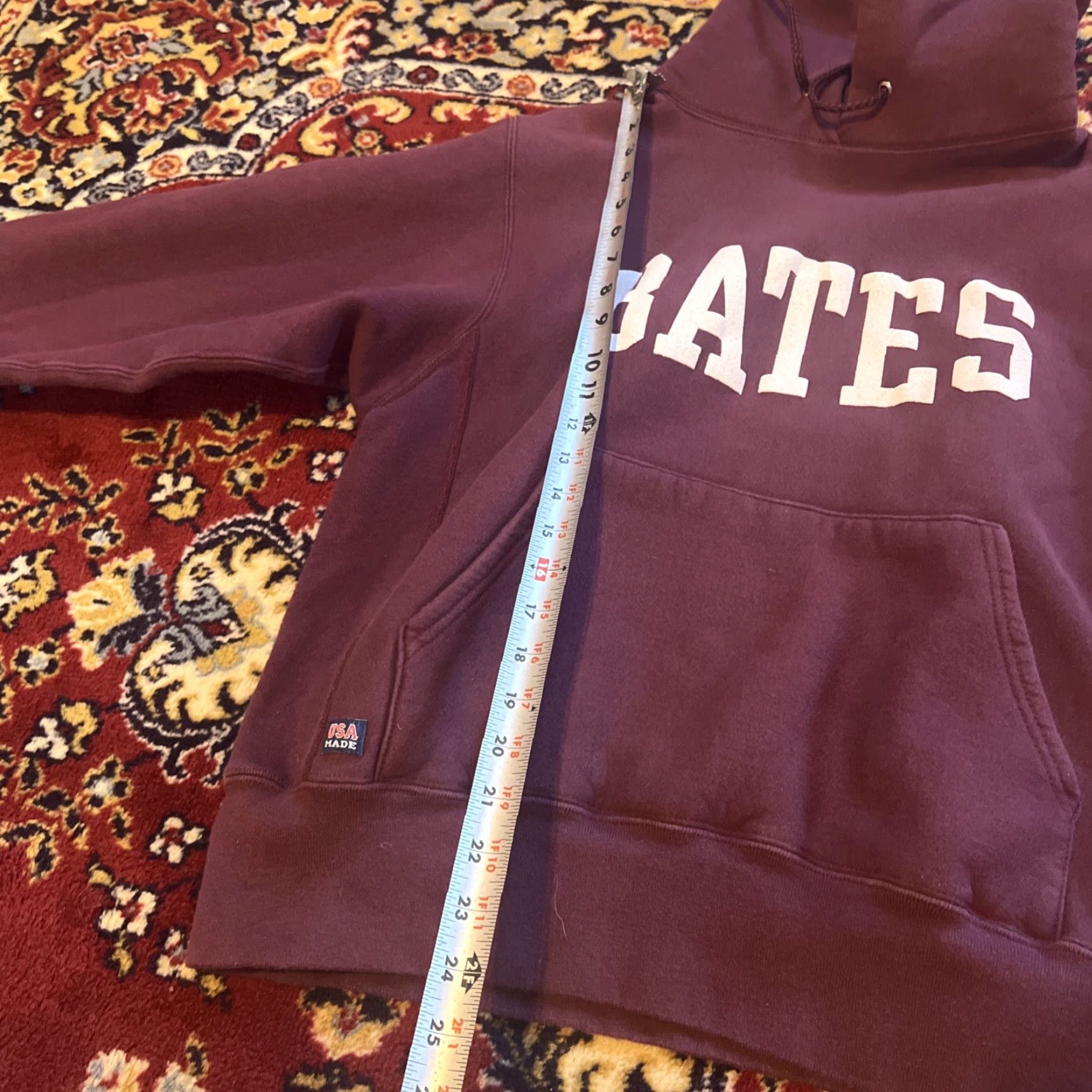 Vintage VINTAGE Bates College Maine Cotton Exchange Thick Hoodie Sweatshirt S Hooded Pullover Unisex Adults Red 90s College Theme Mens Womens Size US S / EU 44-46 / 1 - 6 Thumbnail