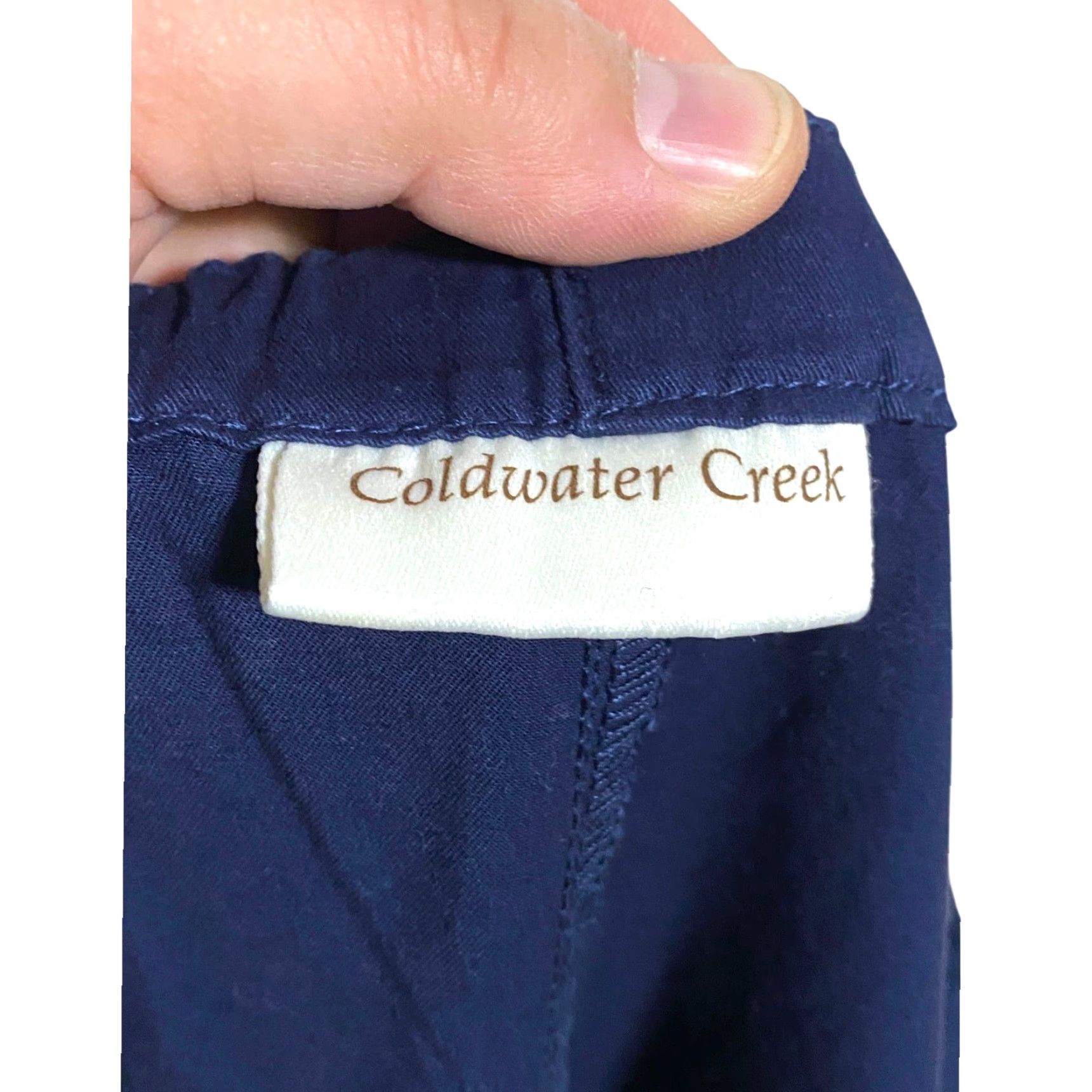 Coldwater Creek VINTAGE Coldwater Creek Navy Blue Pants Pull On Front Tie Pockets Womens Plus 1X 16W 18W Size 40" / US 18 - 5 Thumbnail