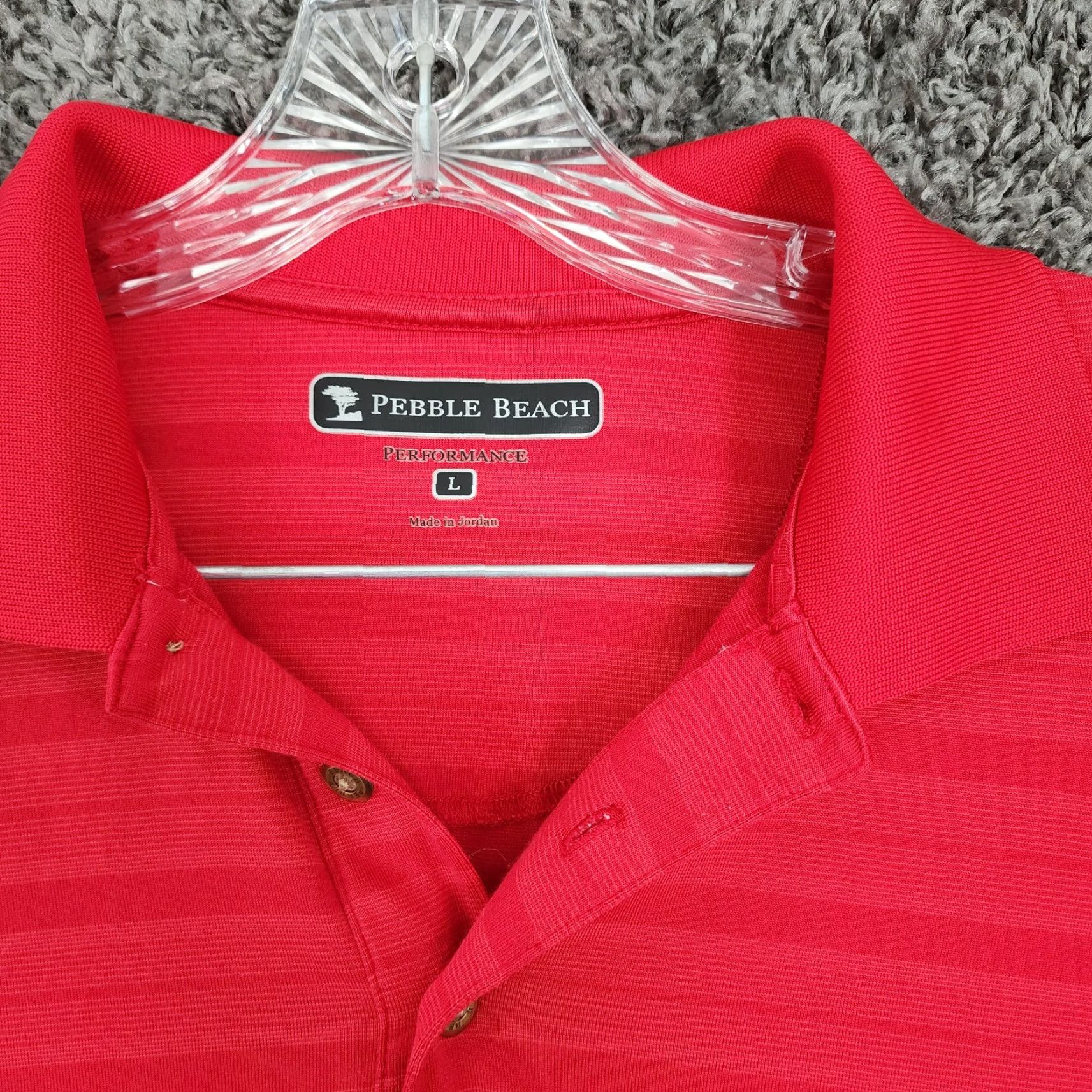 Vintage VINTAGE Pebble Beach Polo Shirt Men Short Sleeve Golf L Red Striped Polo Mens L Red Striped Pebble Beach Golf Shirt Size US L / EU 52-54 / 3 - 4 Thumbnail