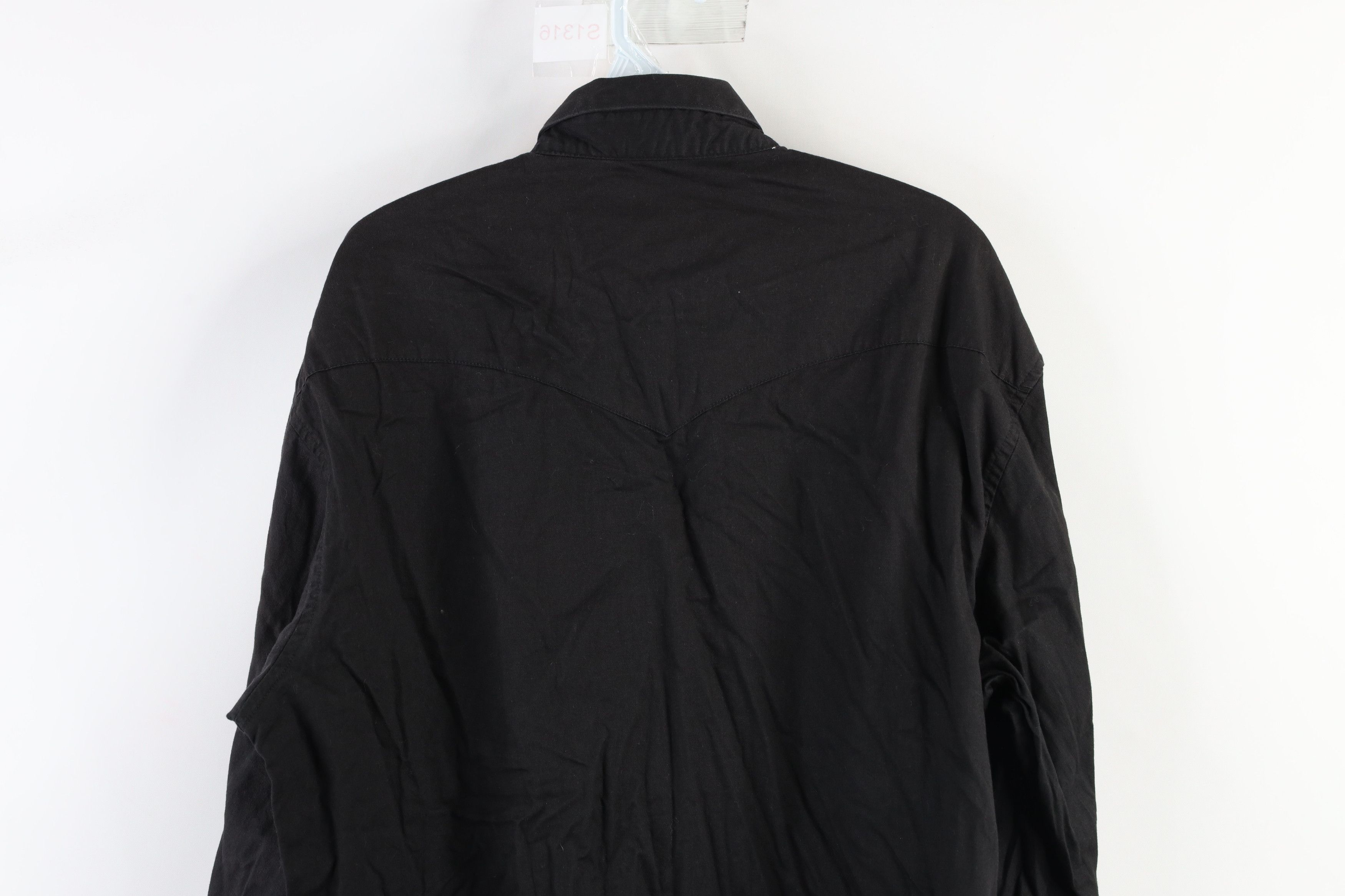 Vintage × Wrangler Vintage 90s Wrangler Western Rodeo Button Shirt Black Cotton Size US L / EU 52-54 / 3 - 6 Thumbnail