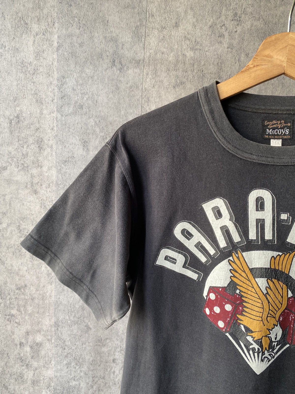 The Real McCoy's The Real Mccoys Para-Dice Air Bone Black Faded T Shirt Size US M / EU 48-50 / 2 - 4 Thumbnail