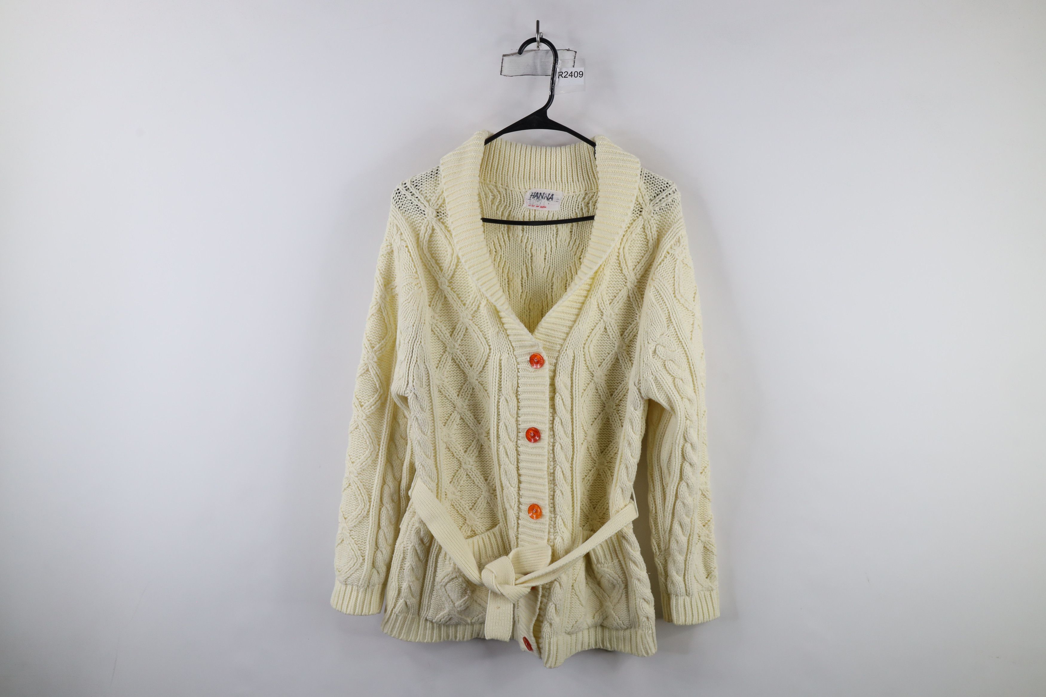 Vintage Vintage 60s 70s Streetwear Fisherman Knit Cardigan Sweater Size M / US 6-8 / IT 42-44 - 1 Thumbnail
