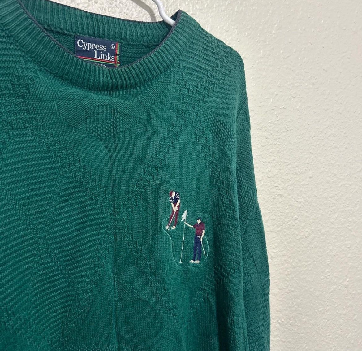 Other Vintage Cypress Links Golf Sweater Green Knit Crewneck Size US L / EU 52-54 / 3 - 4 Thumbnail